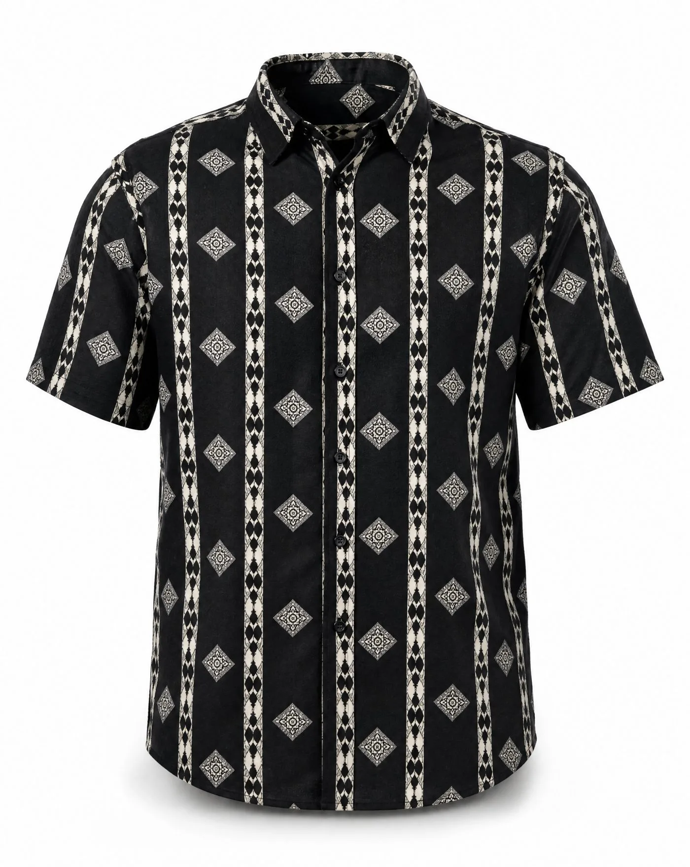 Monochrome Medallion Shirt — VAUDRE