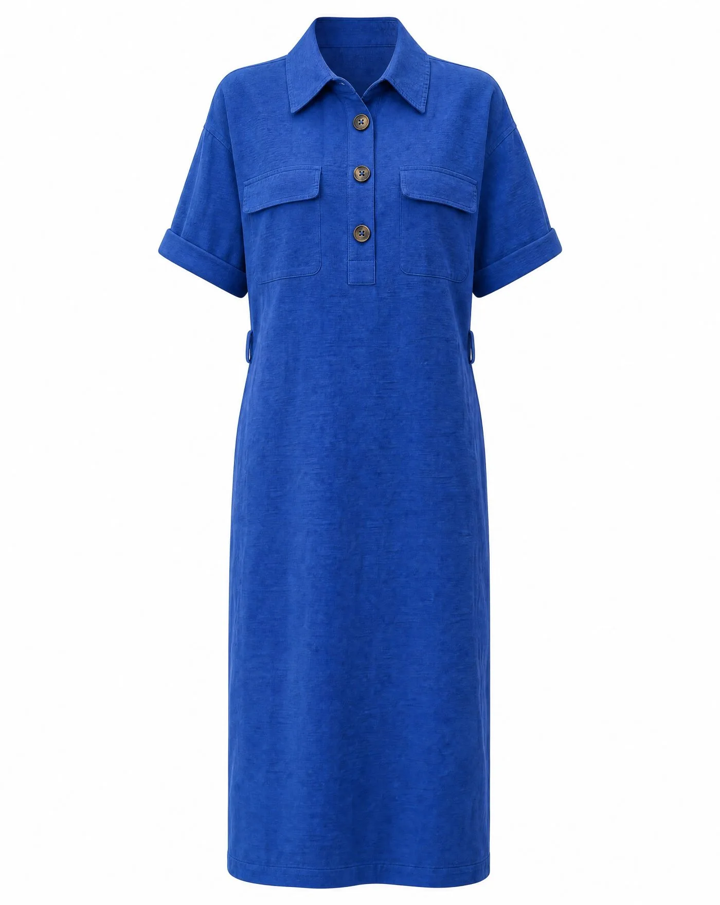 Cobalt Blue Linen Dress — VAUDRE
