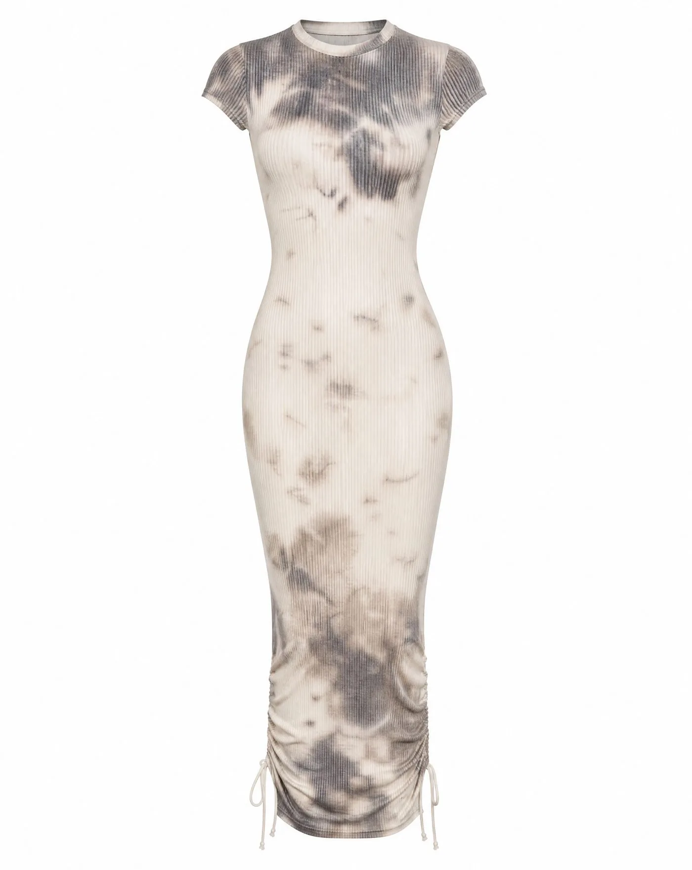 Smoke Tie-Dye Ribbed Bodycon Dress — VAUDRE