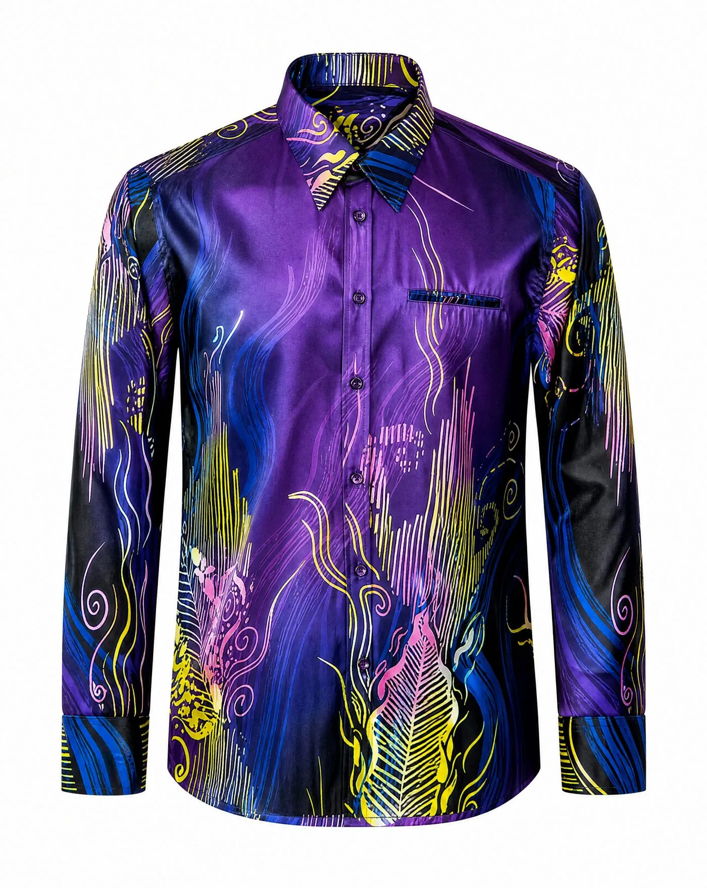 Electric Purple Silk Resort Shirt — VAUDRE