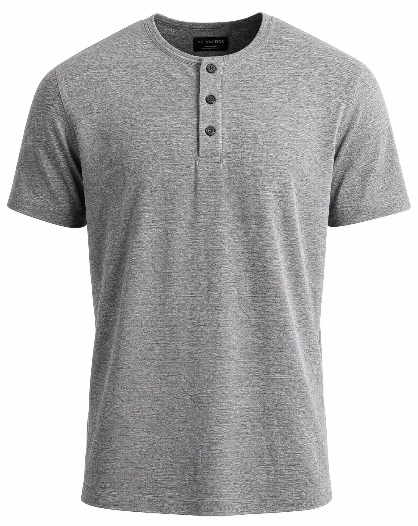 Heather Grey Henley Tee — VAUDRE