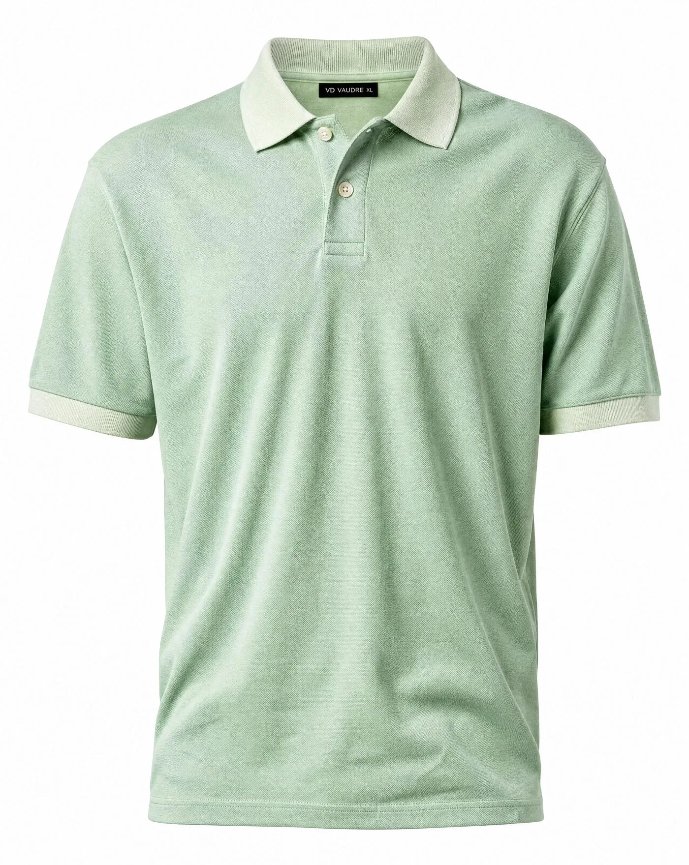 Sage Green Tipped Piqué Polo — VAUDRE