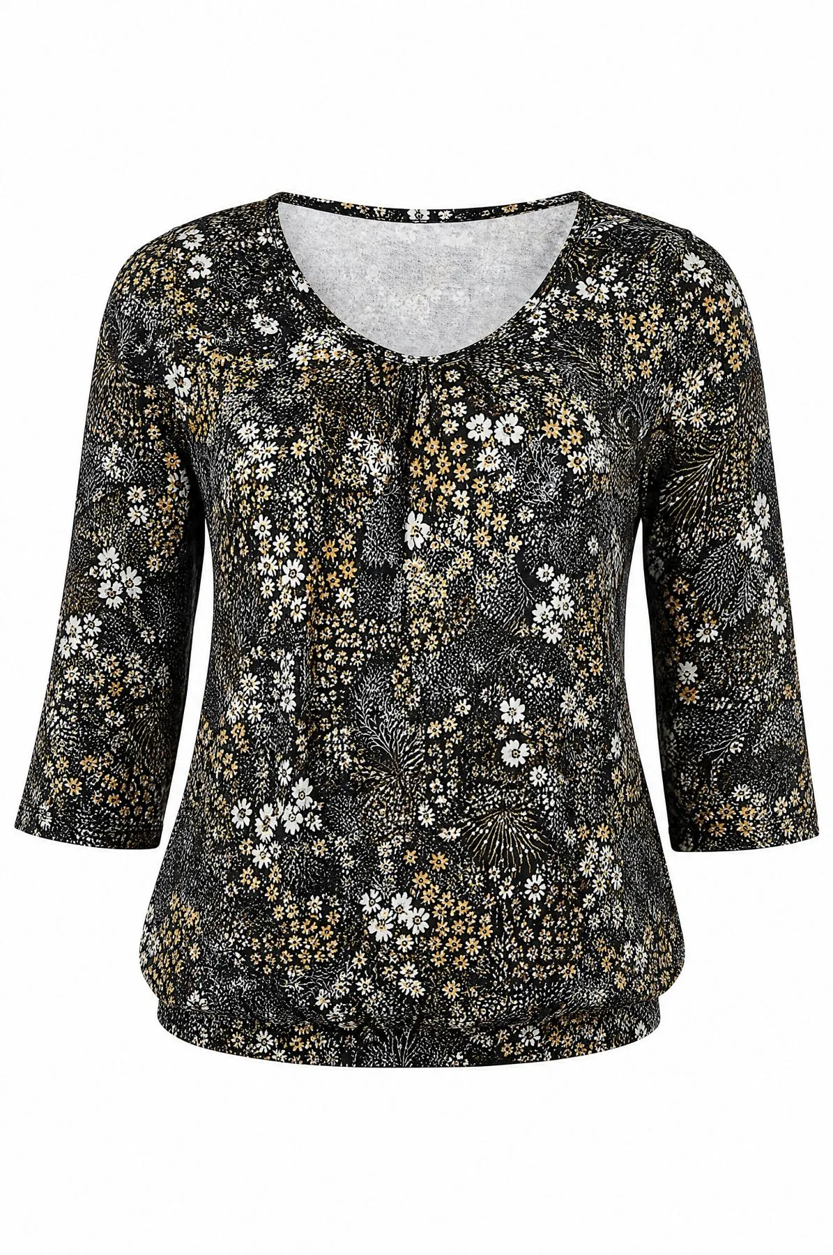 Midnight Meadow Floral Blouse — VAUDRE