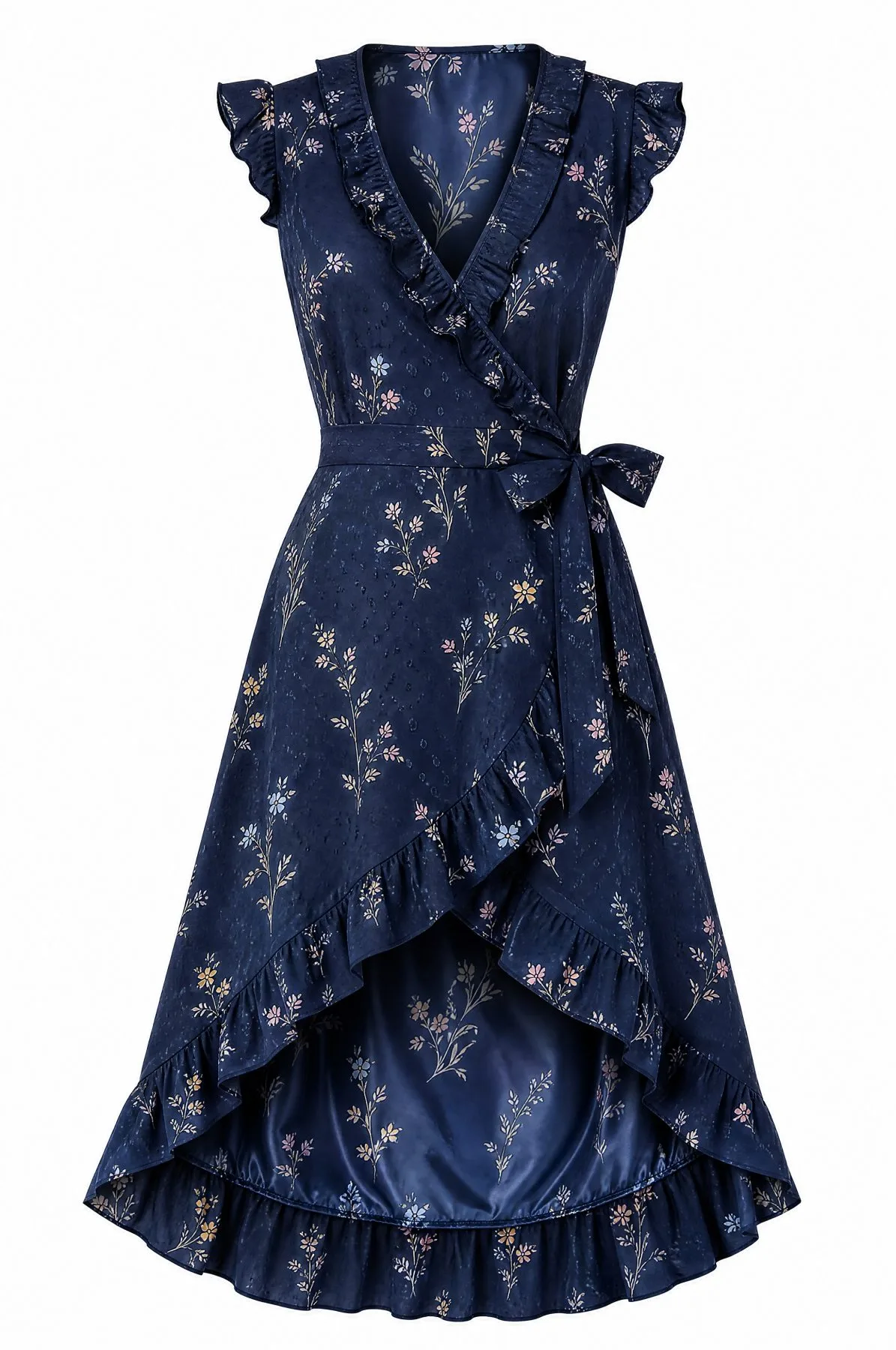 Nocturne Floral Wrap Dress — VAUDRE