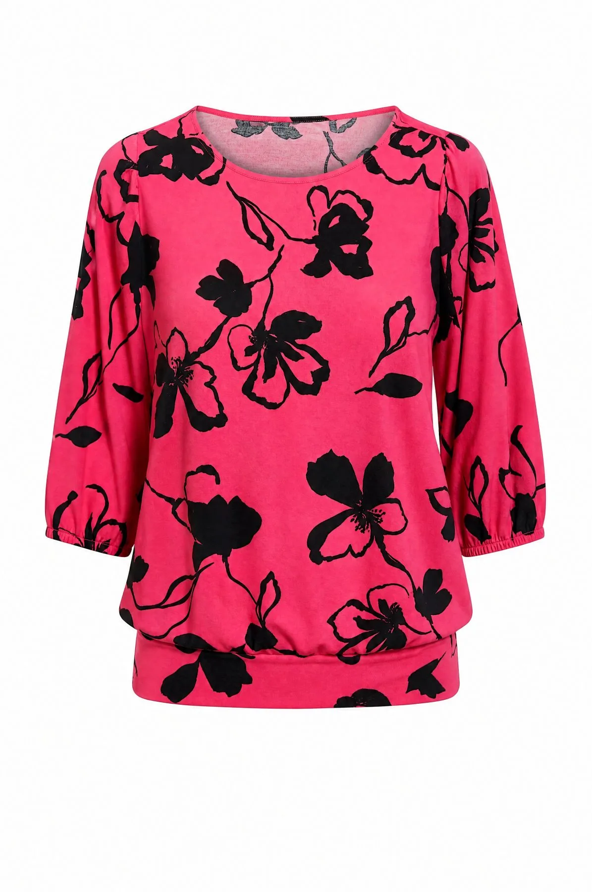 Fuchsia Bloom Blouson Top — VAUDRE