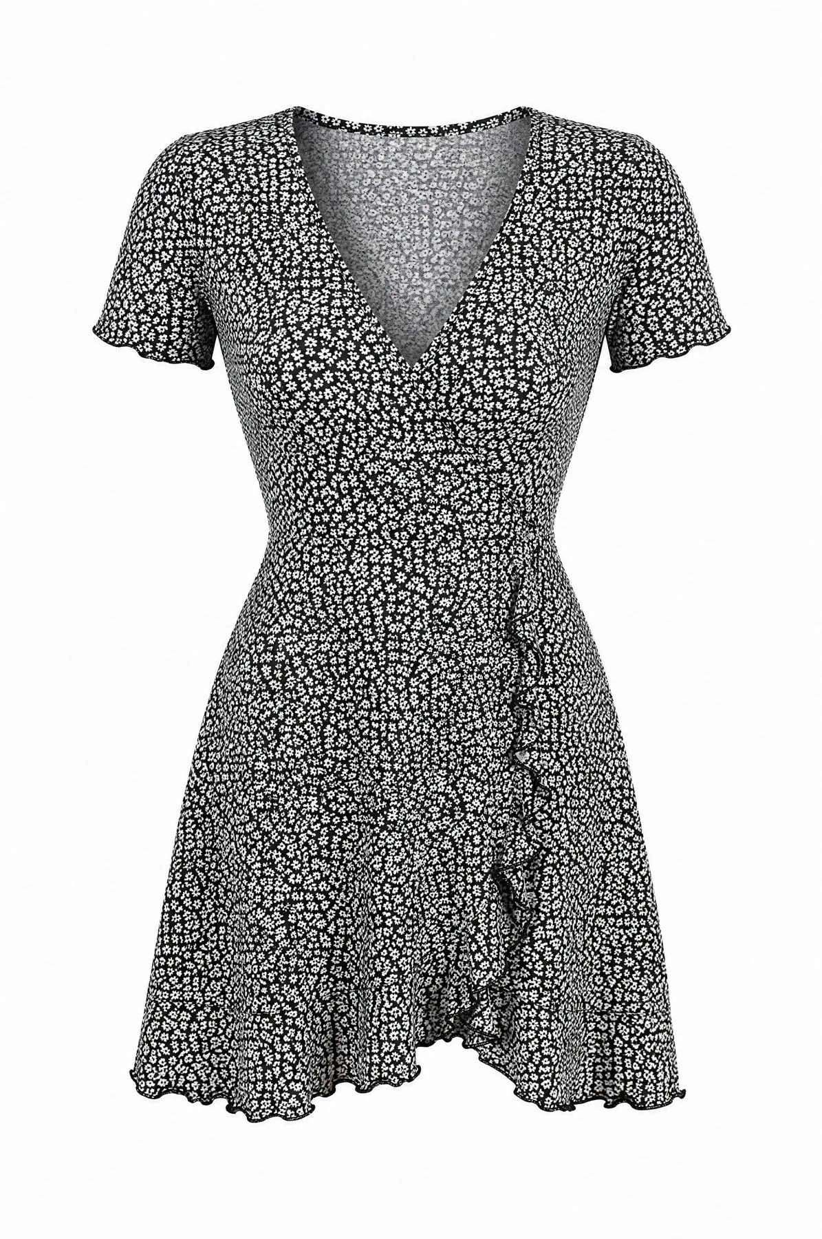 Daisy Field Ruffle Wrap Mini — VAUDRE