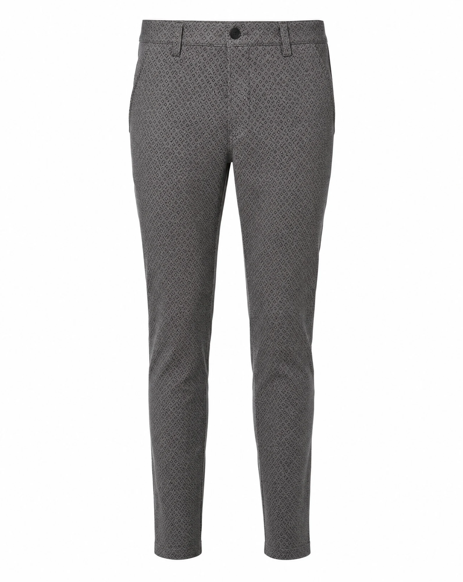 Charcoal Diamond-Weave Slim Chino — VAUDRE