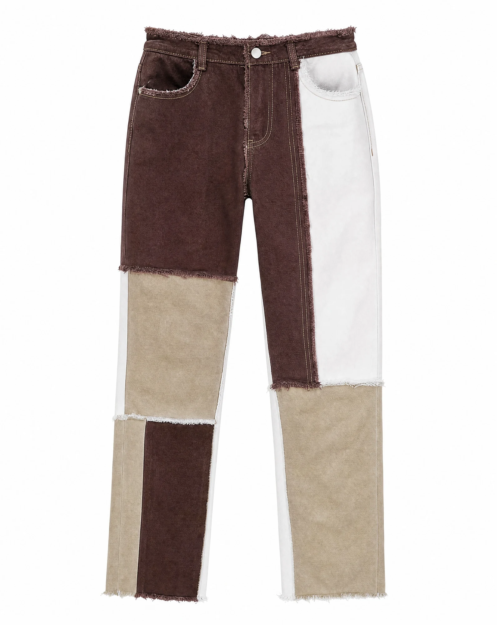 Patchwork Colour-Block Straight Jean — VAUDRE