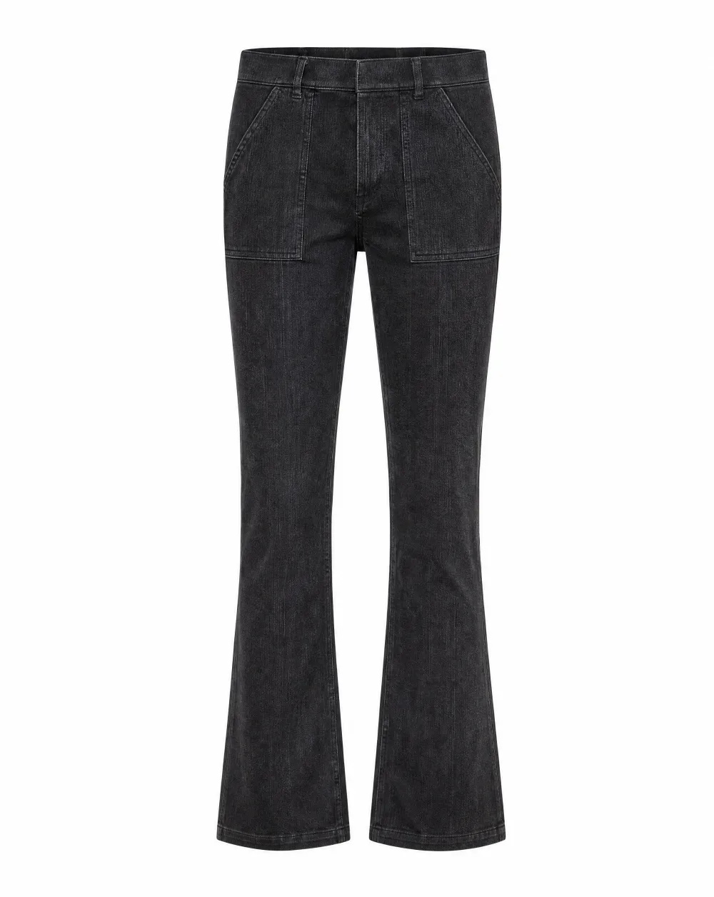 Black Corduroy Utility Flare — Washed Black — street wear — VAUDRE numbered luxury