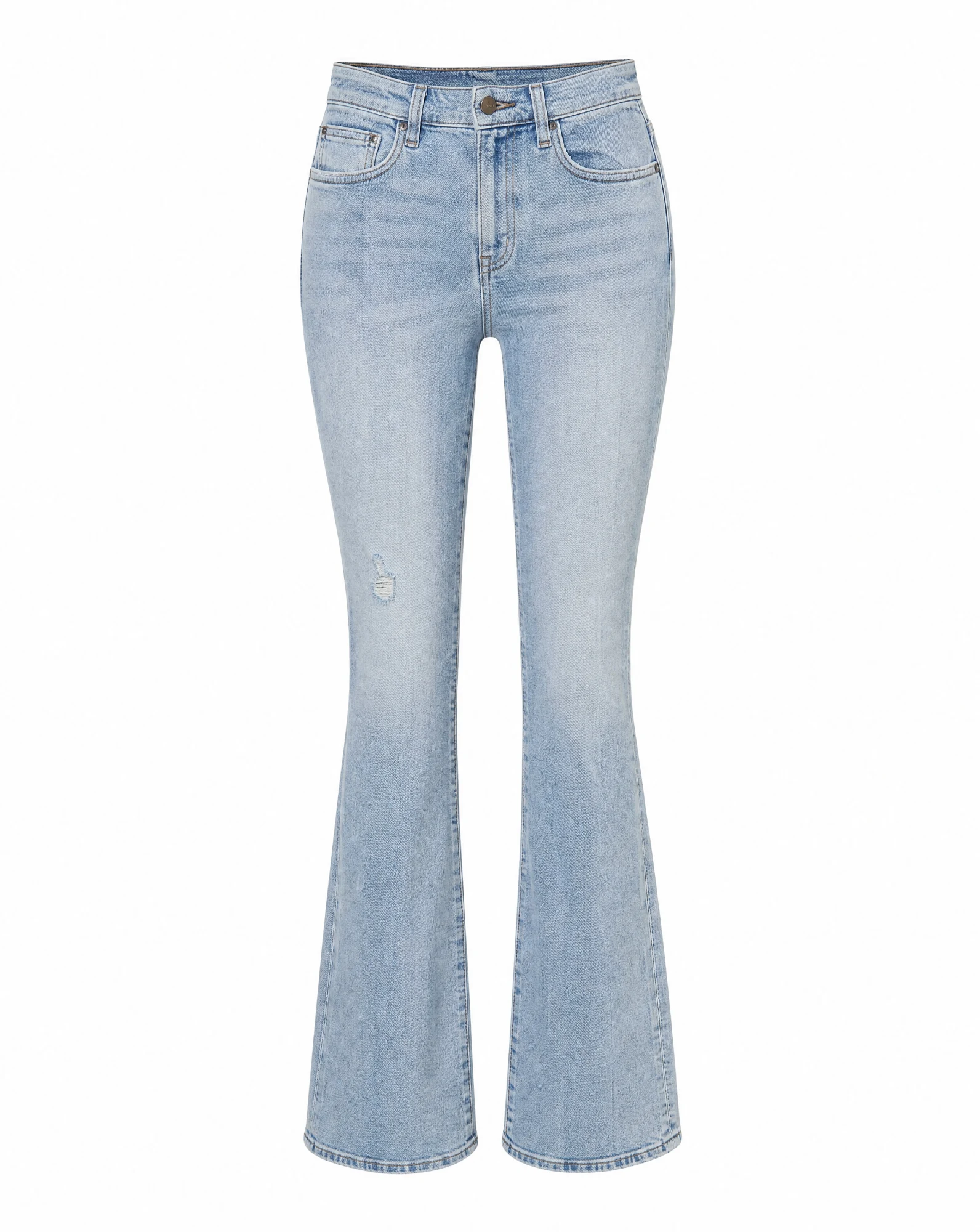 Light-Wash High-Rise Flare Jean — VAUDRE