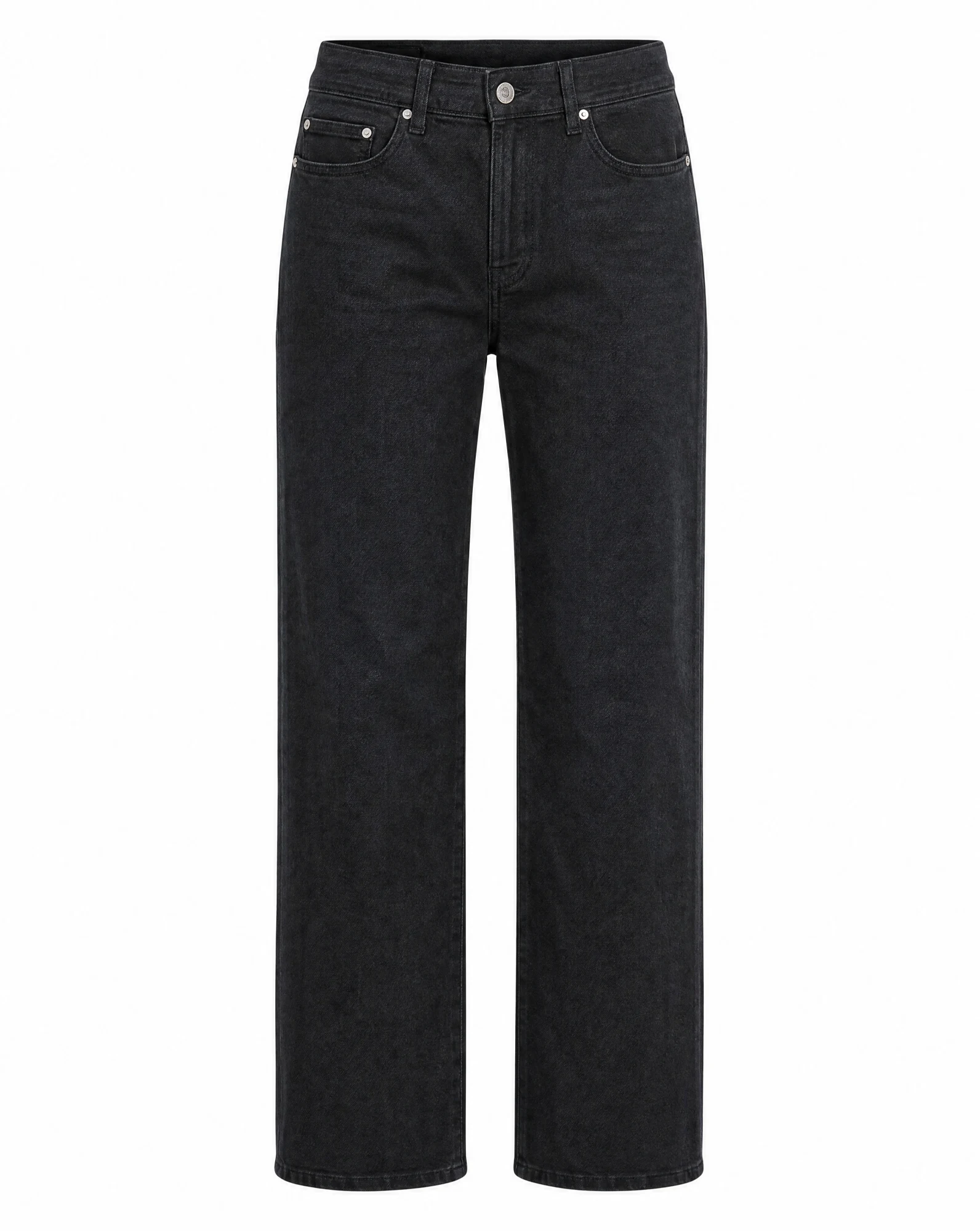 Washed Black High‑Rise Straight Jean — VAUDRE