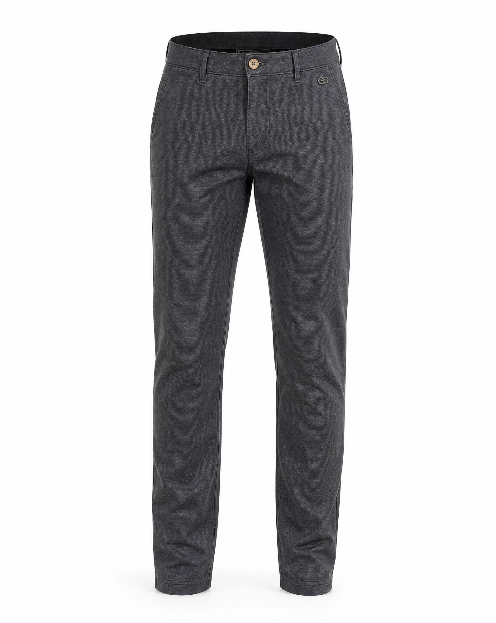 Charcoal Textured Slim Chino — VAUDRE