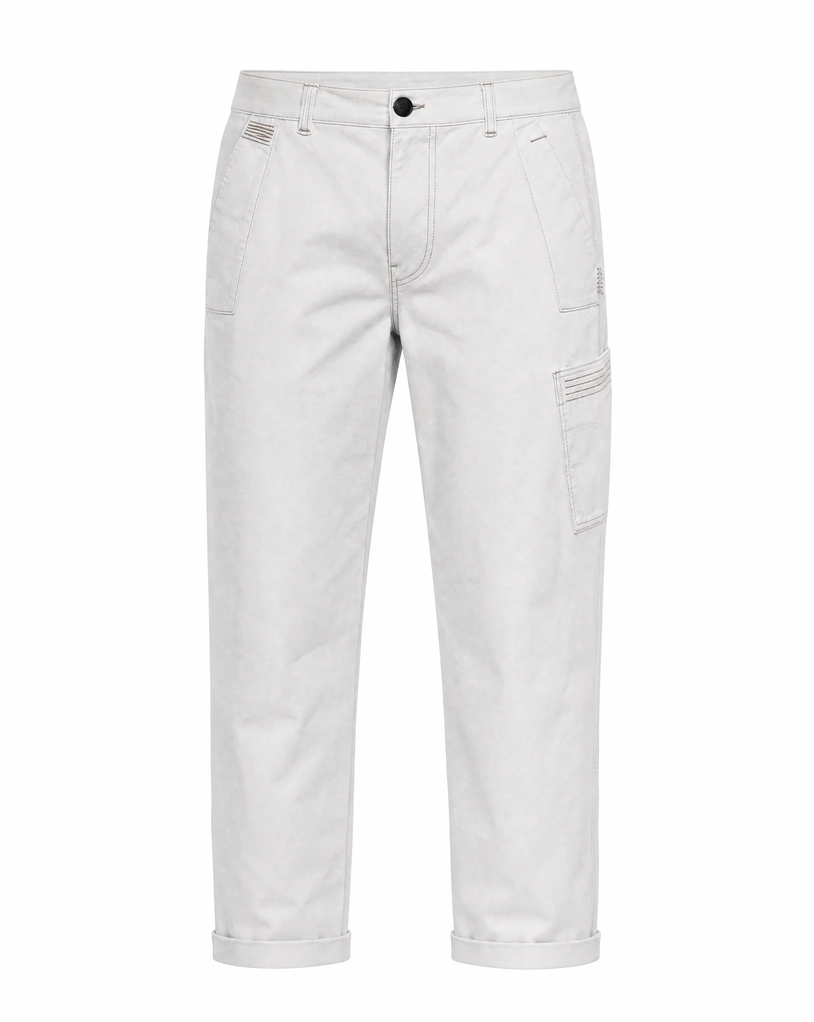 White Canvas Utility Trouser — VAUDRE
