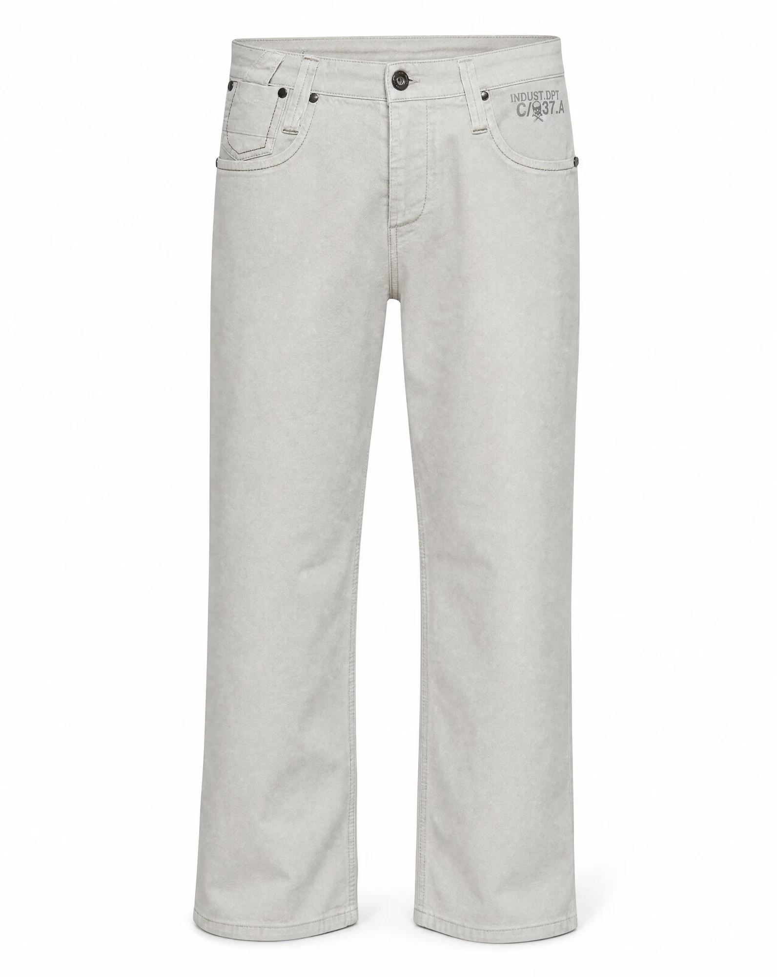 White Five-Pocket Straight Jean — VAUDRE