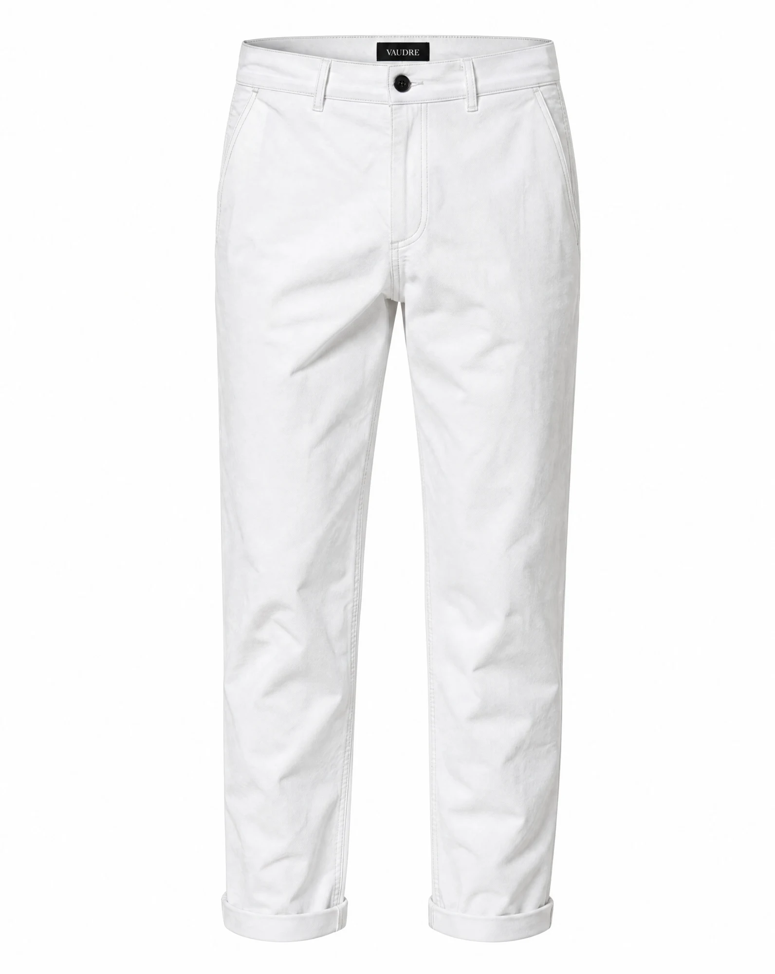Optic White Tapered Chino — VAUDRE