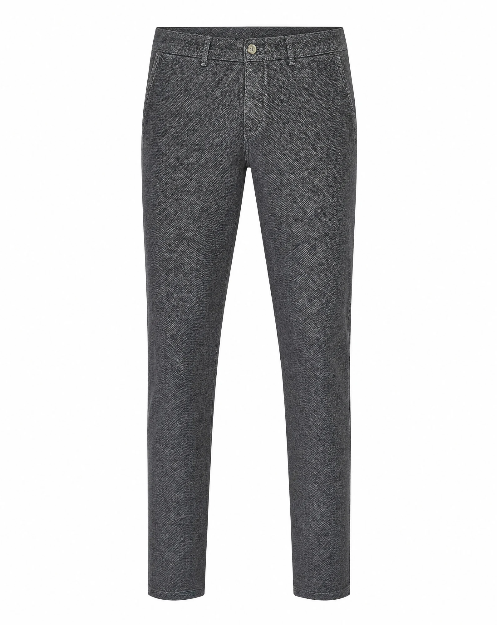 Charcoal Bird's‑Eye Slim Chino — VAUDRE