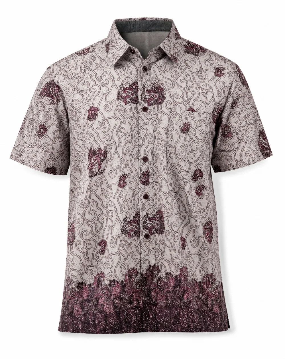 Batik Paisley Silk Shirt — Stone Plum Batik — the printed t-shirts & shirts — VAUDRE numbered luxury
