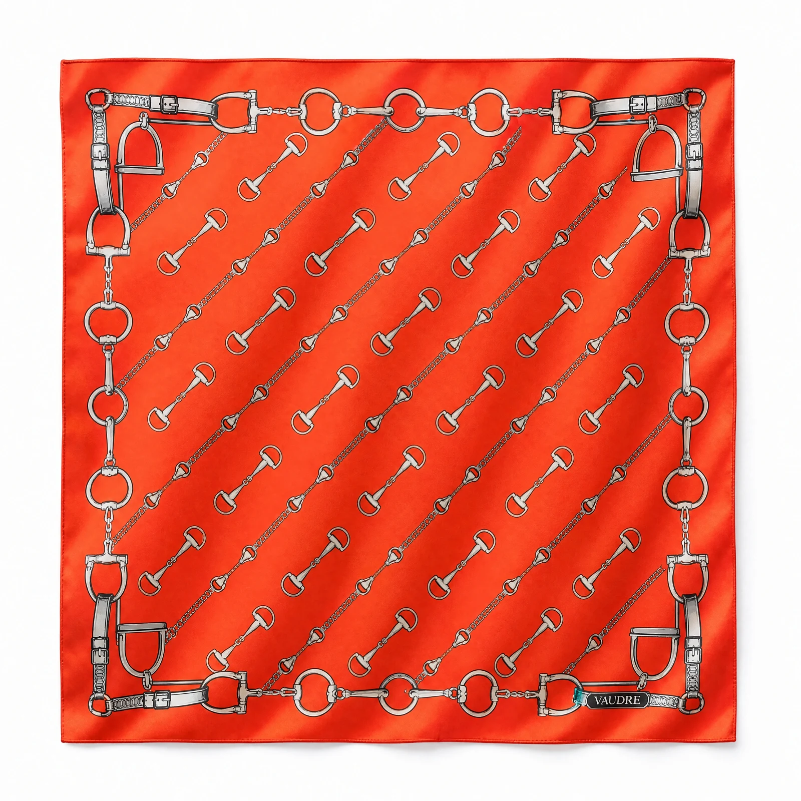 Red Equestrian Silk Scarf — VAUDRE