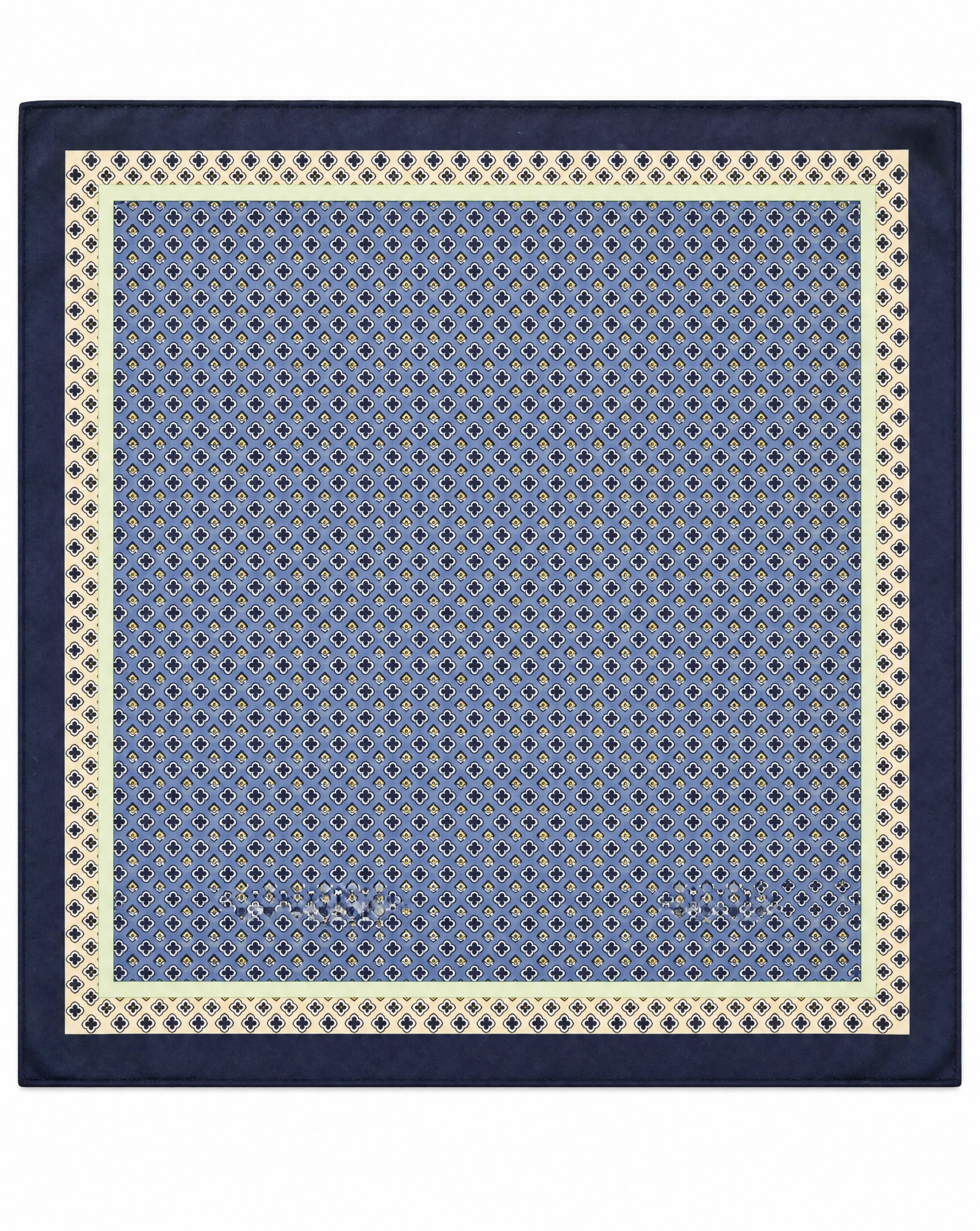 Blue Foulard Silk Pocket Square — VAUDRE