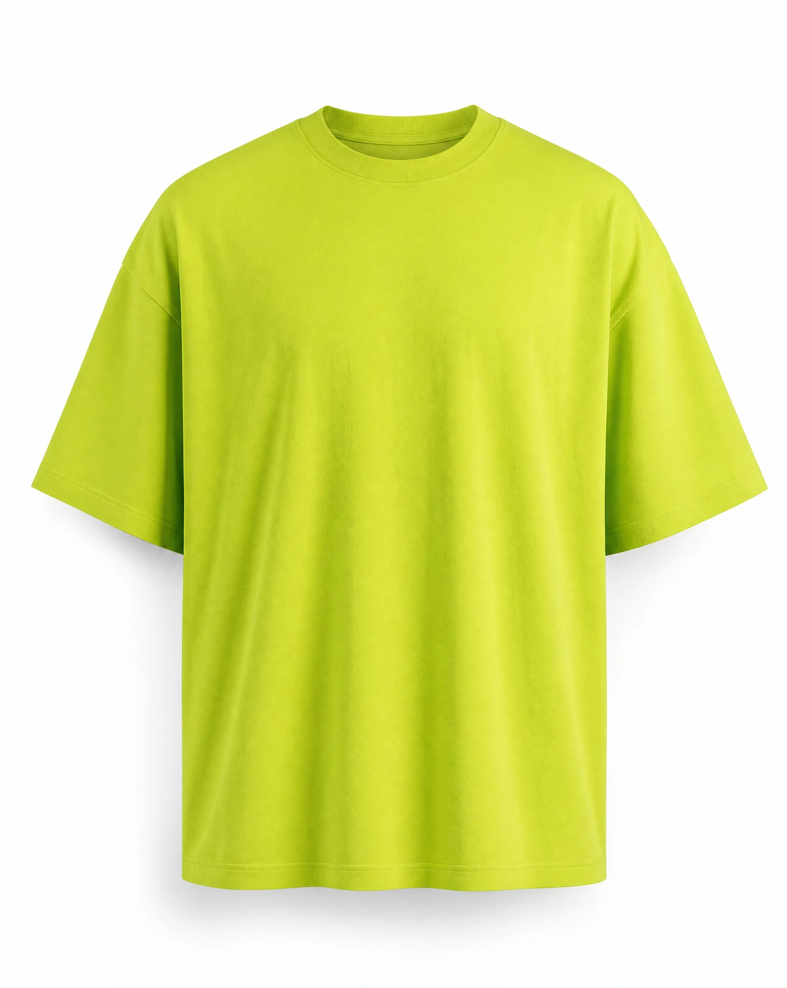 Lime Green Oversized Crew‑Neck Tee — VAUDRE
