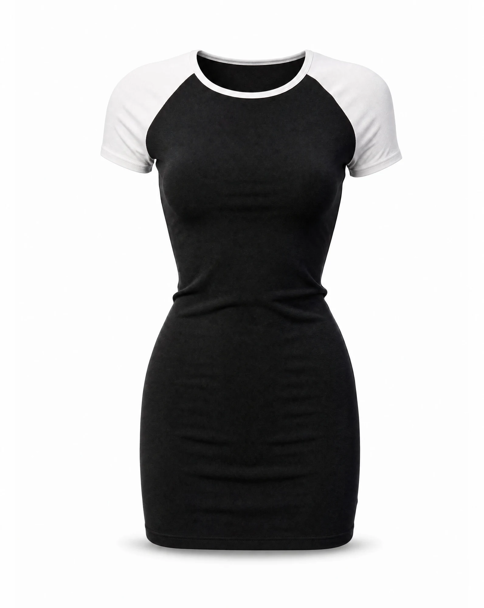 Black & White Raglan Bodycon Mini Dress — VAUDRE