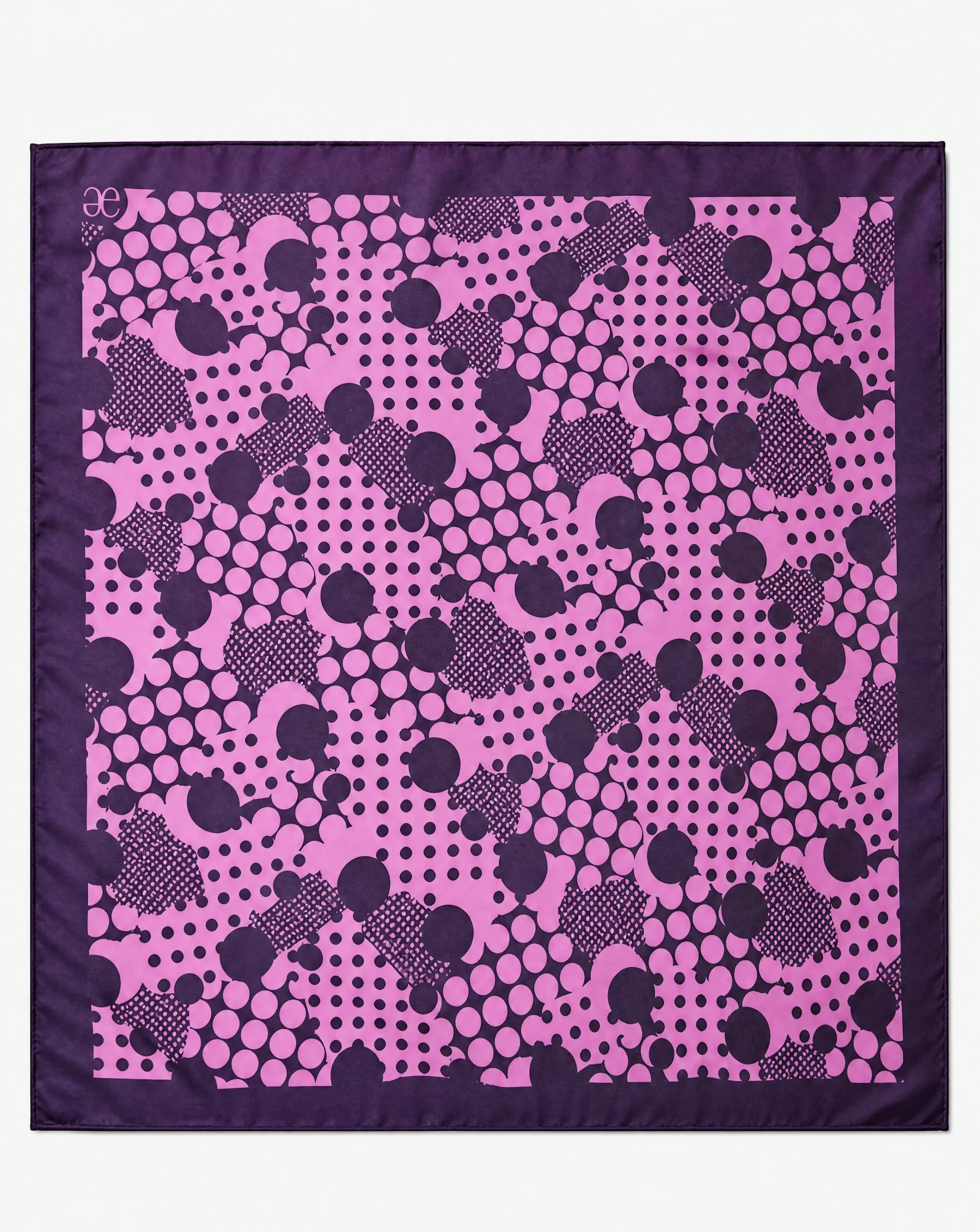 Purple Op-Art Dot Silk Scarf — VAUDRE