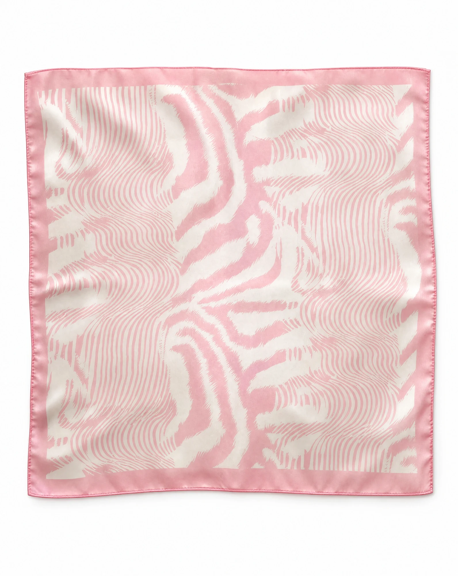 Blush Pink Wave Silk Scarf — VAUDRE