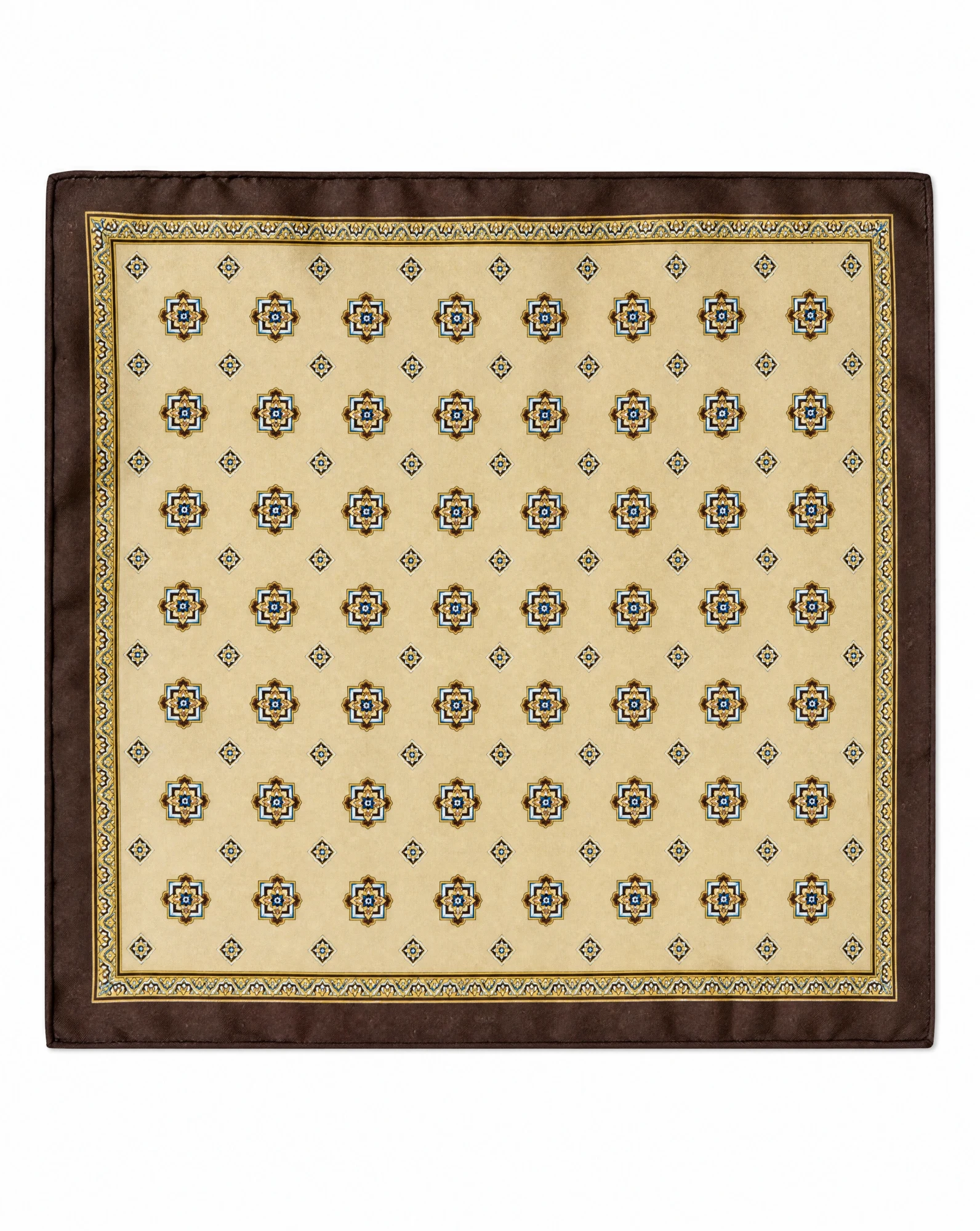 Champagne Medallion Silk Scarf — VAUDRE