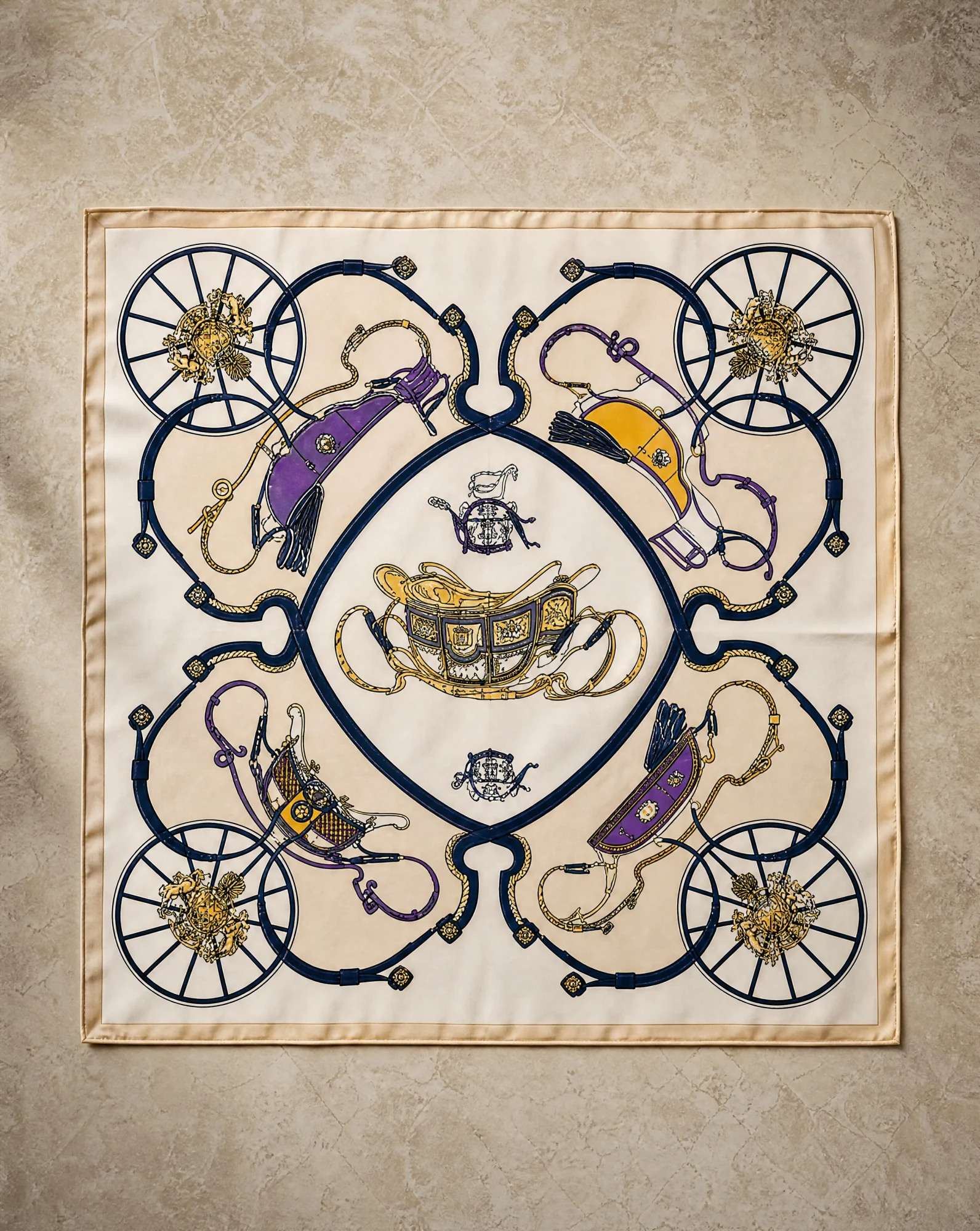 Royal Carriage Equestrian Silk Scarf — VAUDRE