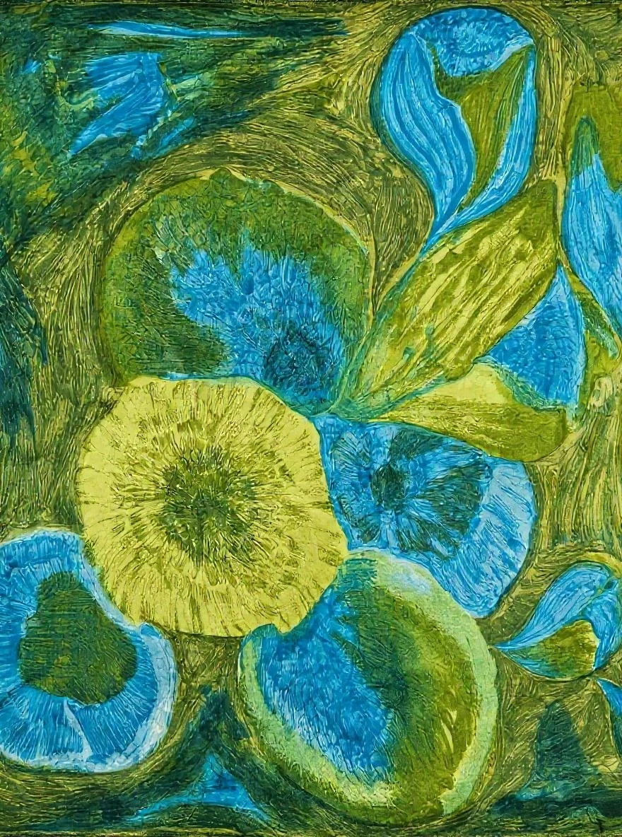 Emerald Bloom Painterly Silk Scarf — VAUDRE