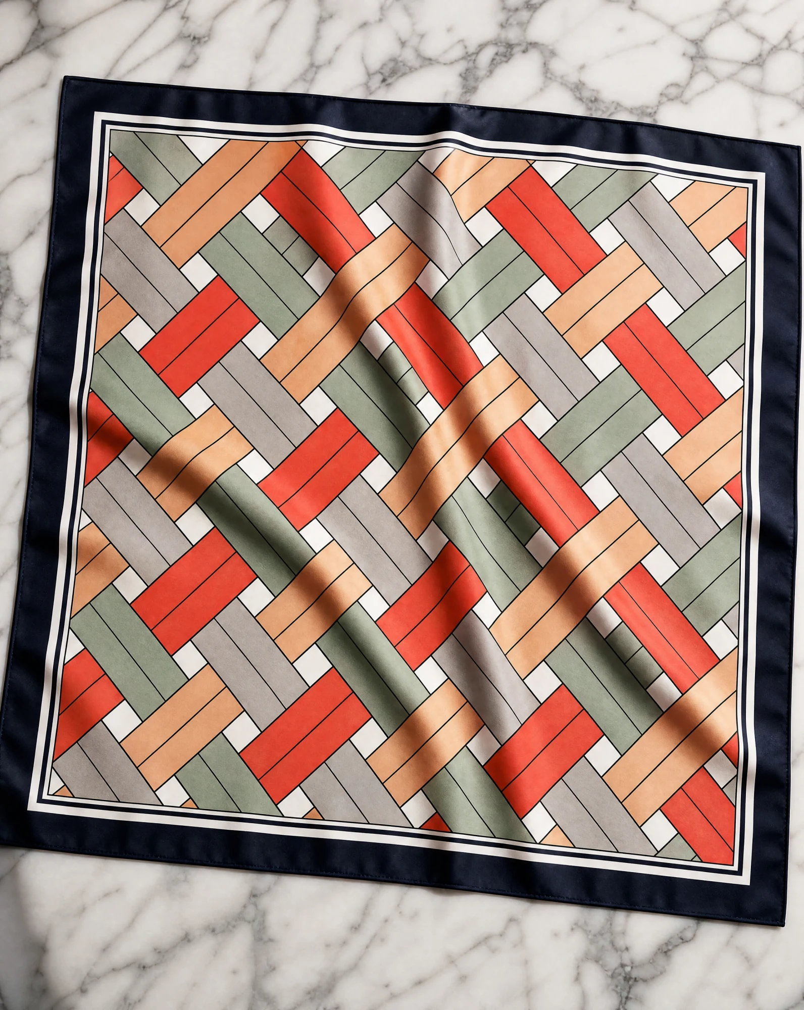 Woven Lattice Silk Scarf — VAUDRE