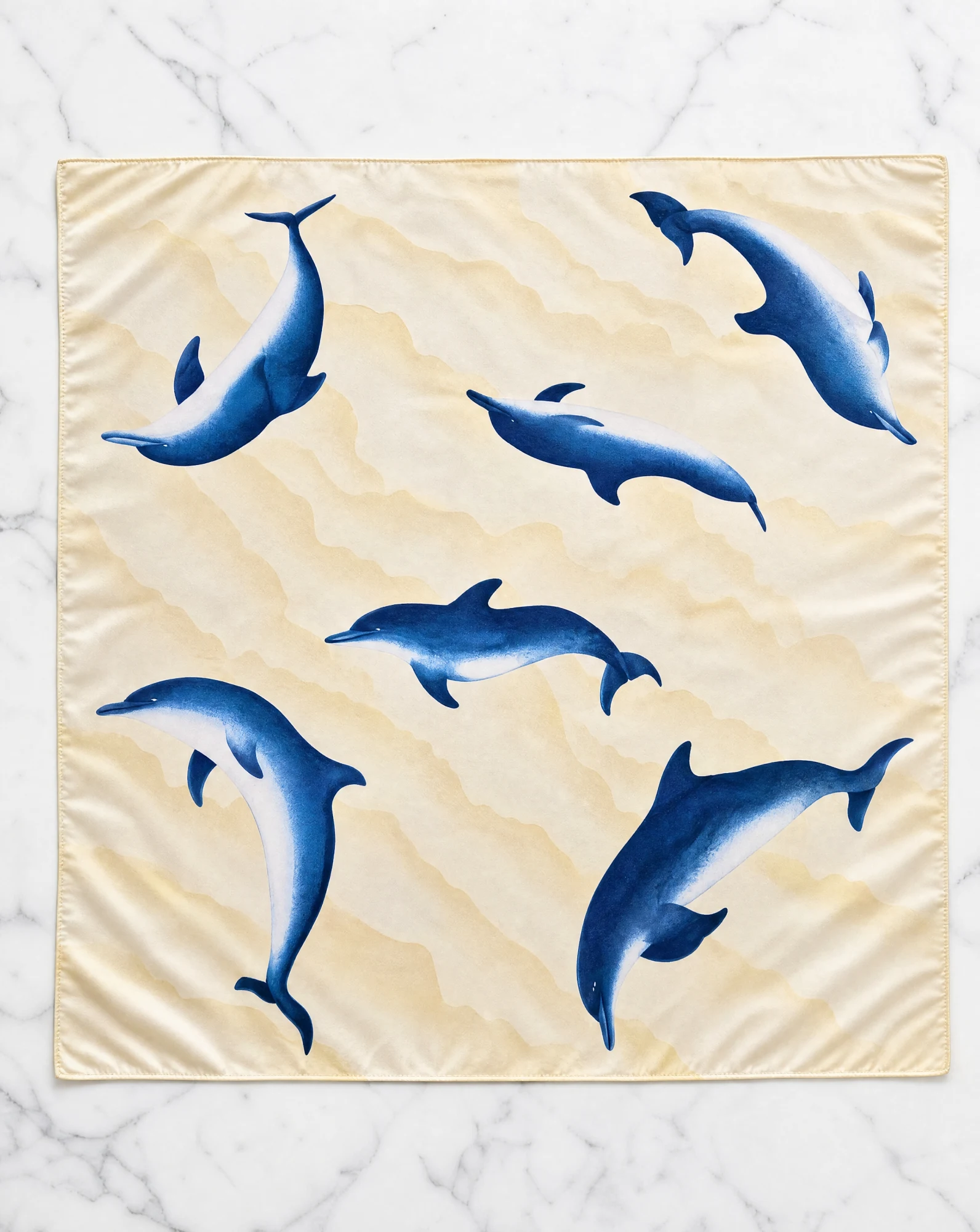 Ocean Dolphin Silk Scarf — VAUDRE