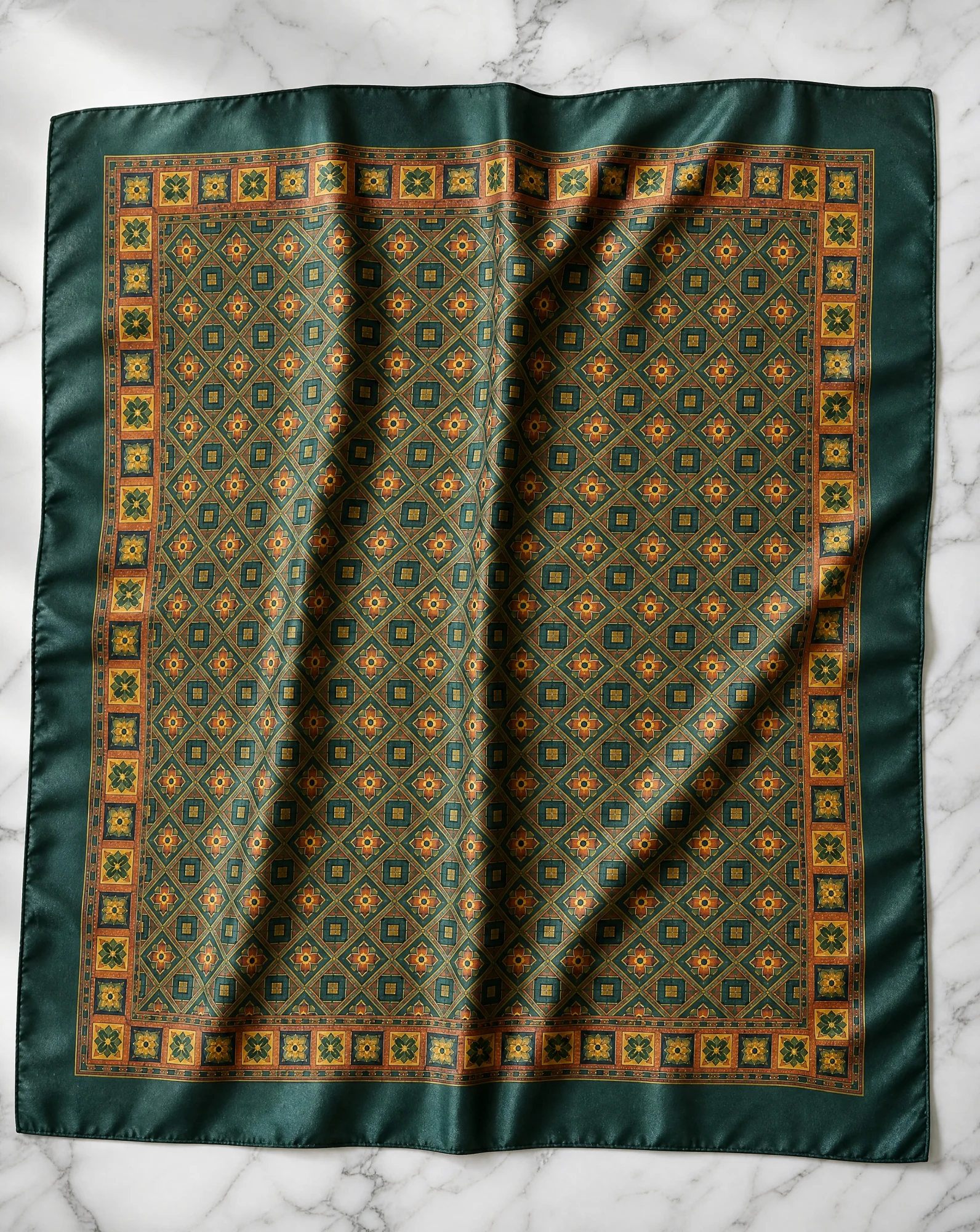 Mosaic Tile Silk Scarf — VAUDRE