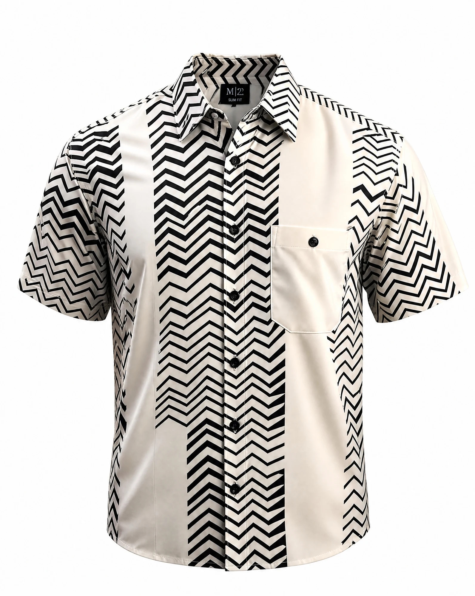 Monochrome Chevron Shirt — VAUDRE