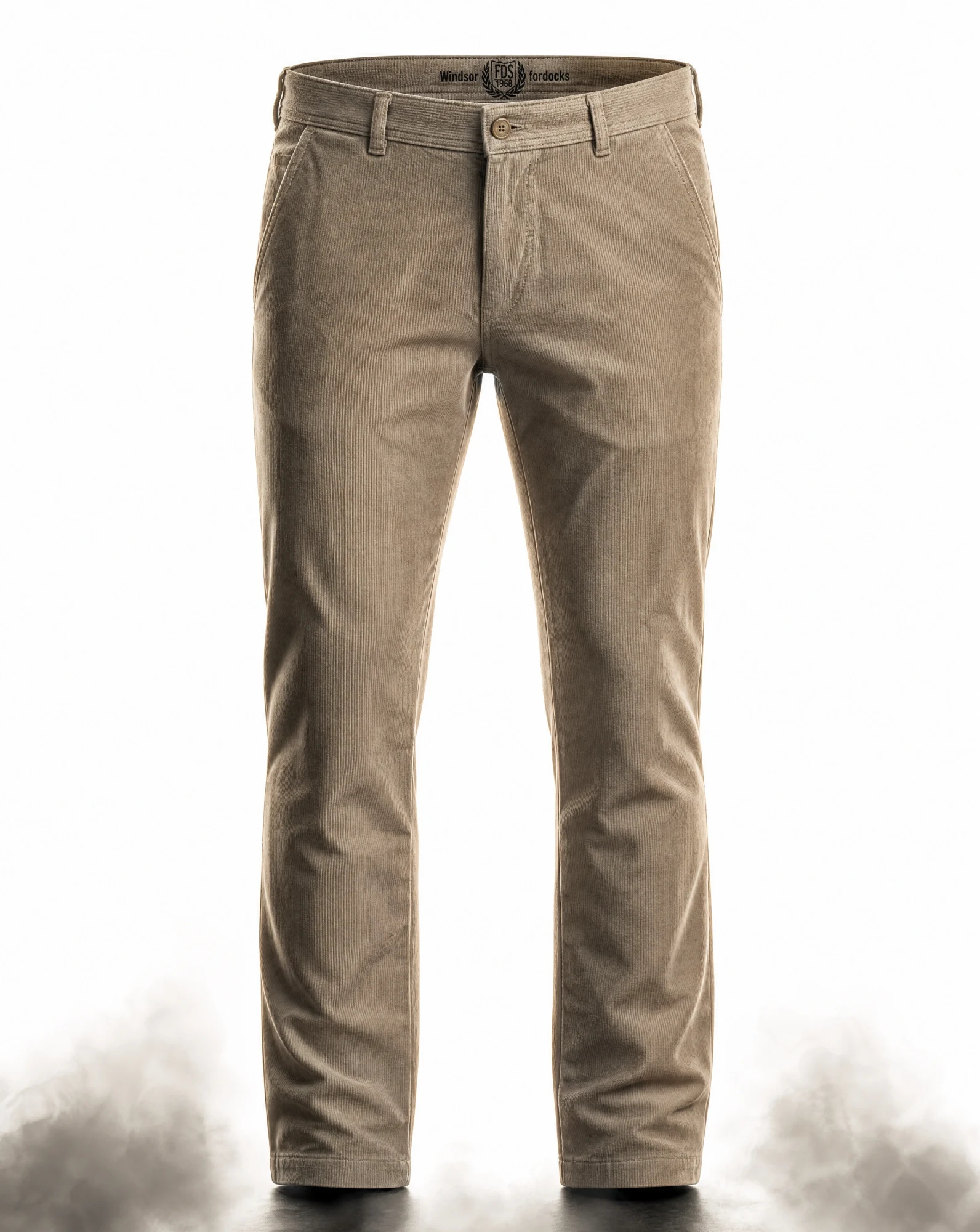 Sand Beige Fine-Wale Corduroy Slim Chino — VAUDRE