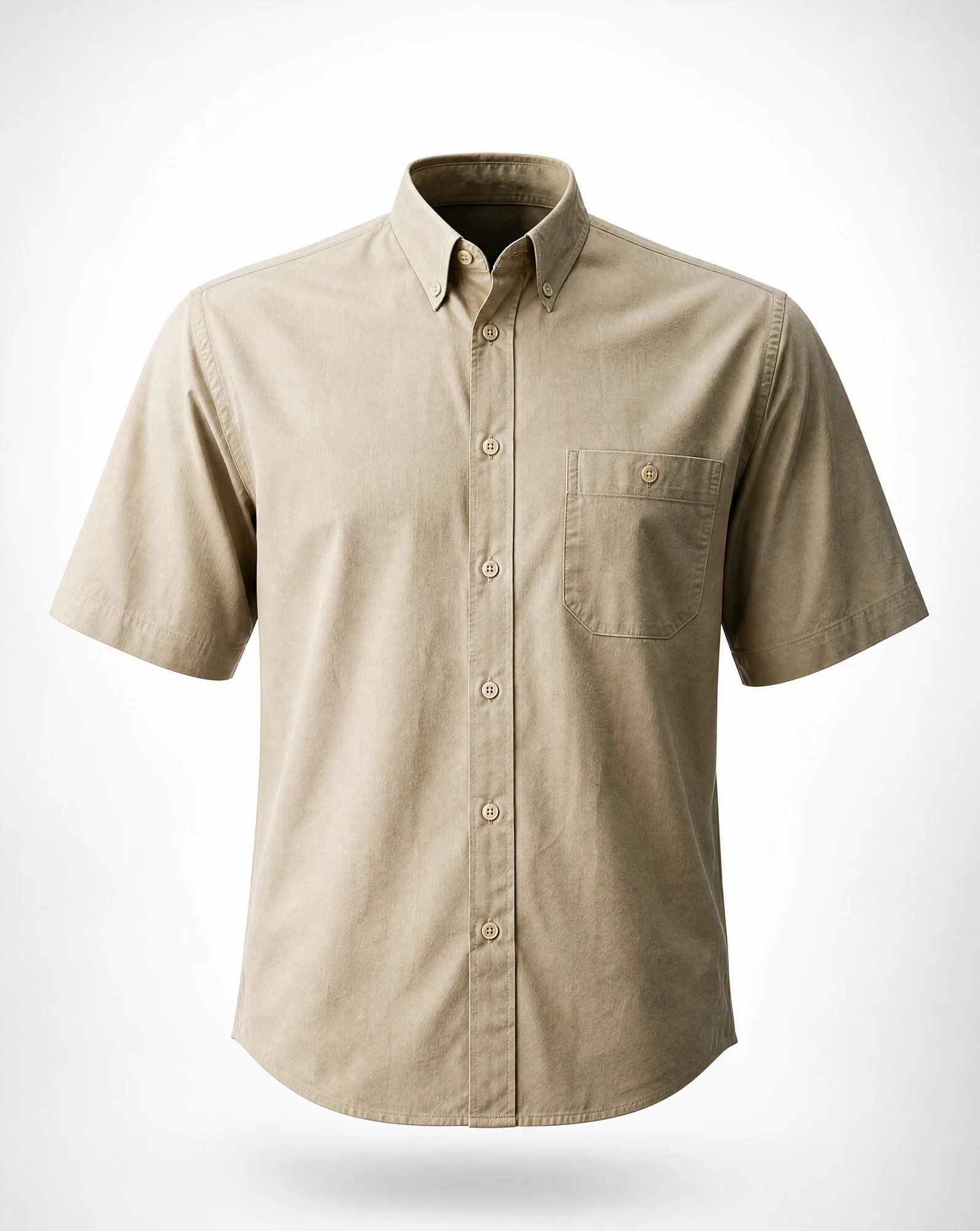 Sand Washed Cotton Short-Sleeve Shirt — VAUDRE