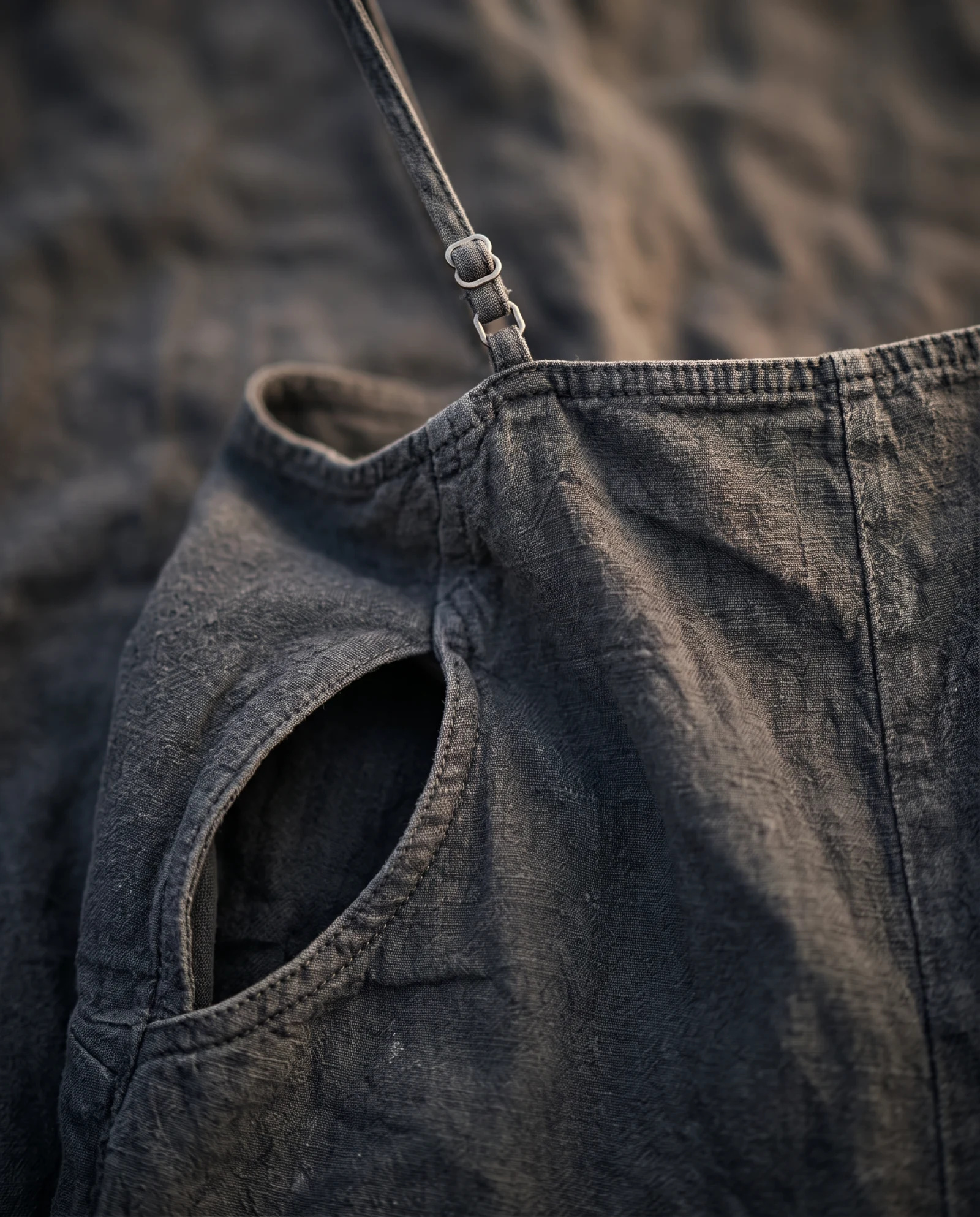 Charcoal Black Relaxed Linen Jumpsuit — Charcoal Black Washed Slate — the linen edit — VAUDRE numbered luxury — view 5