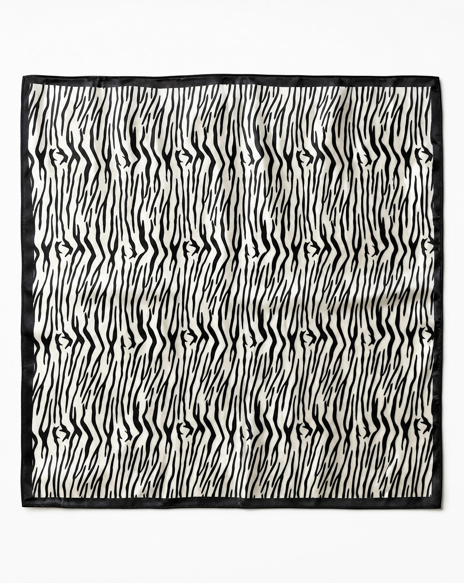 The Onyx Champagne Zebra Silk Scarf — Black & Champagne Metallic Zebra — accessories — VAUDRE numbered luxury — view 2
