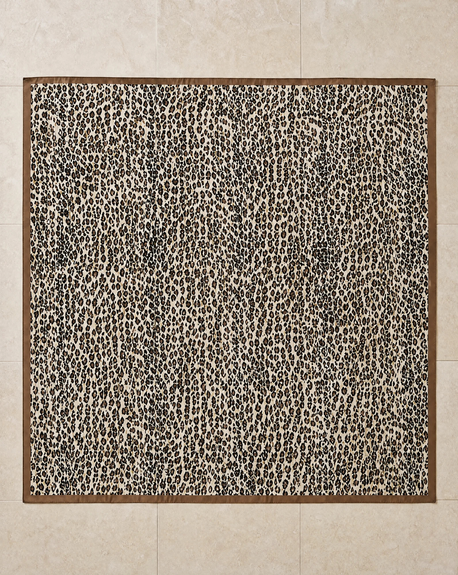 The Savannah Leopard Silk Scarf — Golden Tan Chocolate & Cream Leopard — accessories — VAUDRE numbered luxury