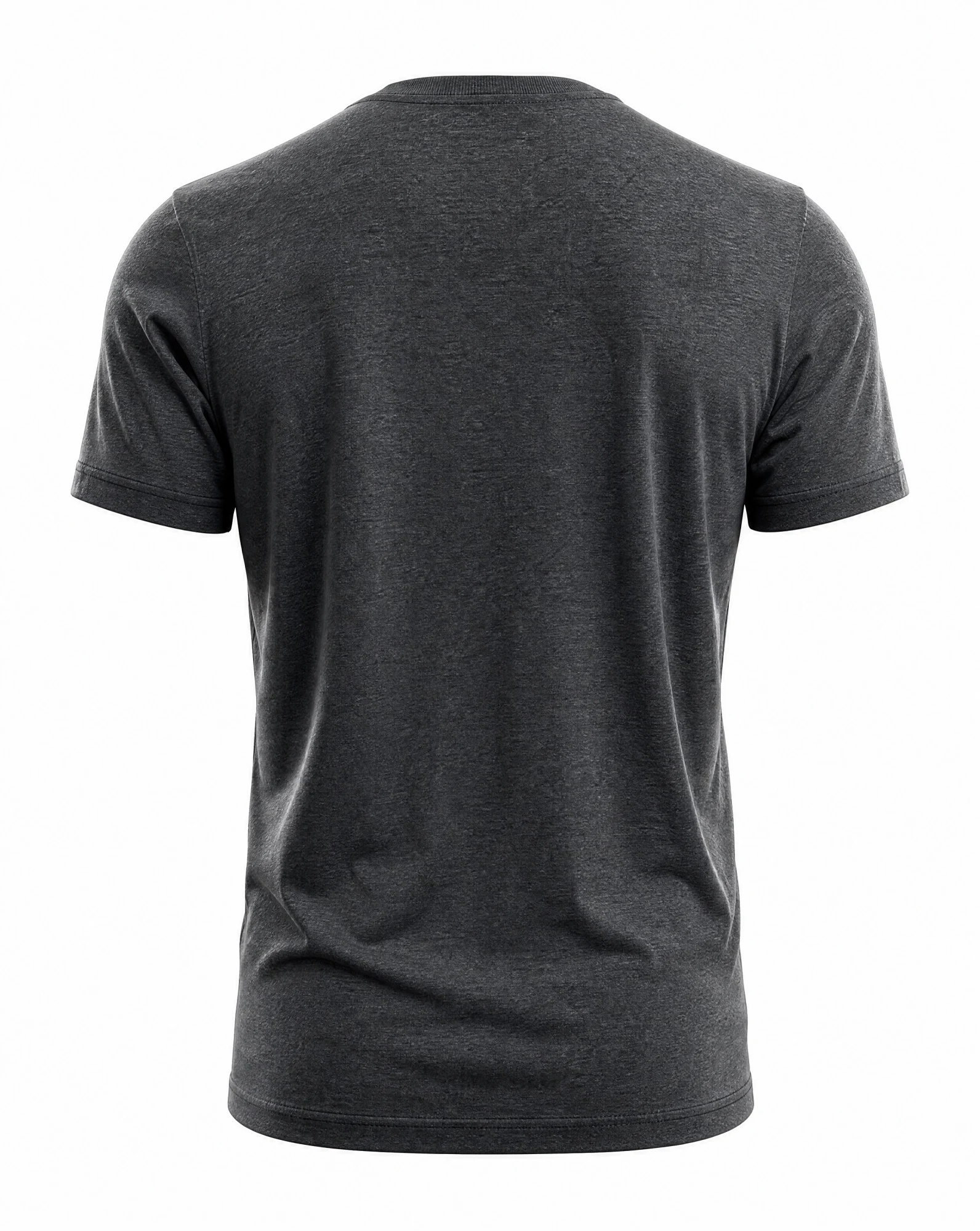 The Nah Statement Heather Graphic Tee — Heather Charcoal with Ivory Print — casual wear — VAUDRE numbered luxury — view 3