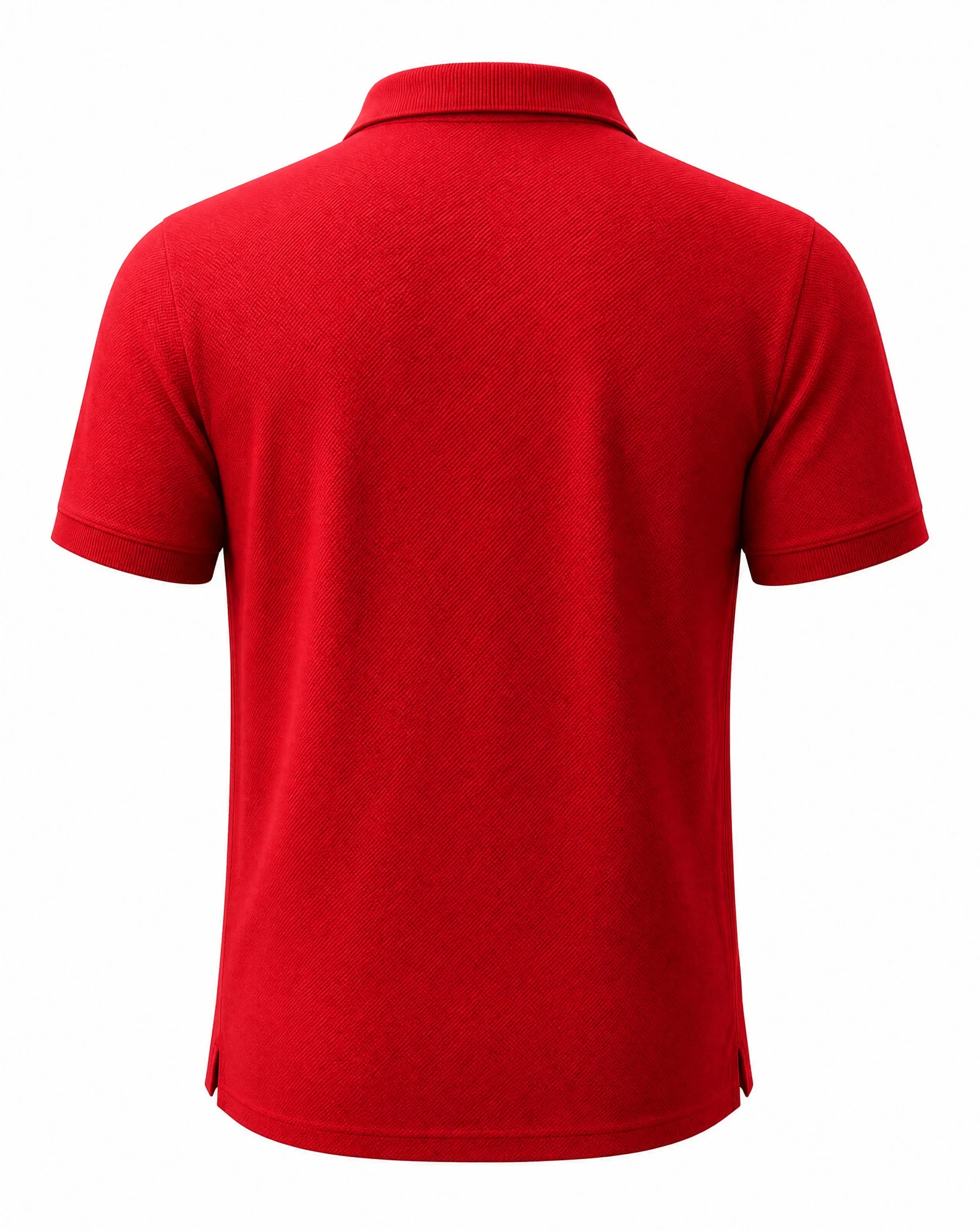 The Scarlet Classic Piqué Polo Shirt — Bold Scarlet Red — the polo edit — VAUDRE numbered luxury — view 3