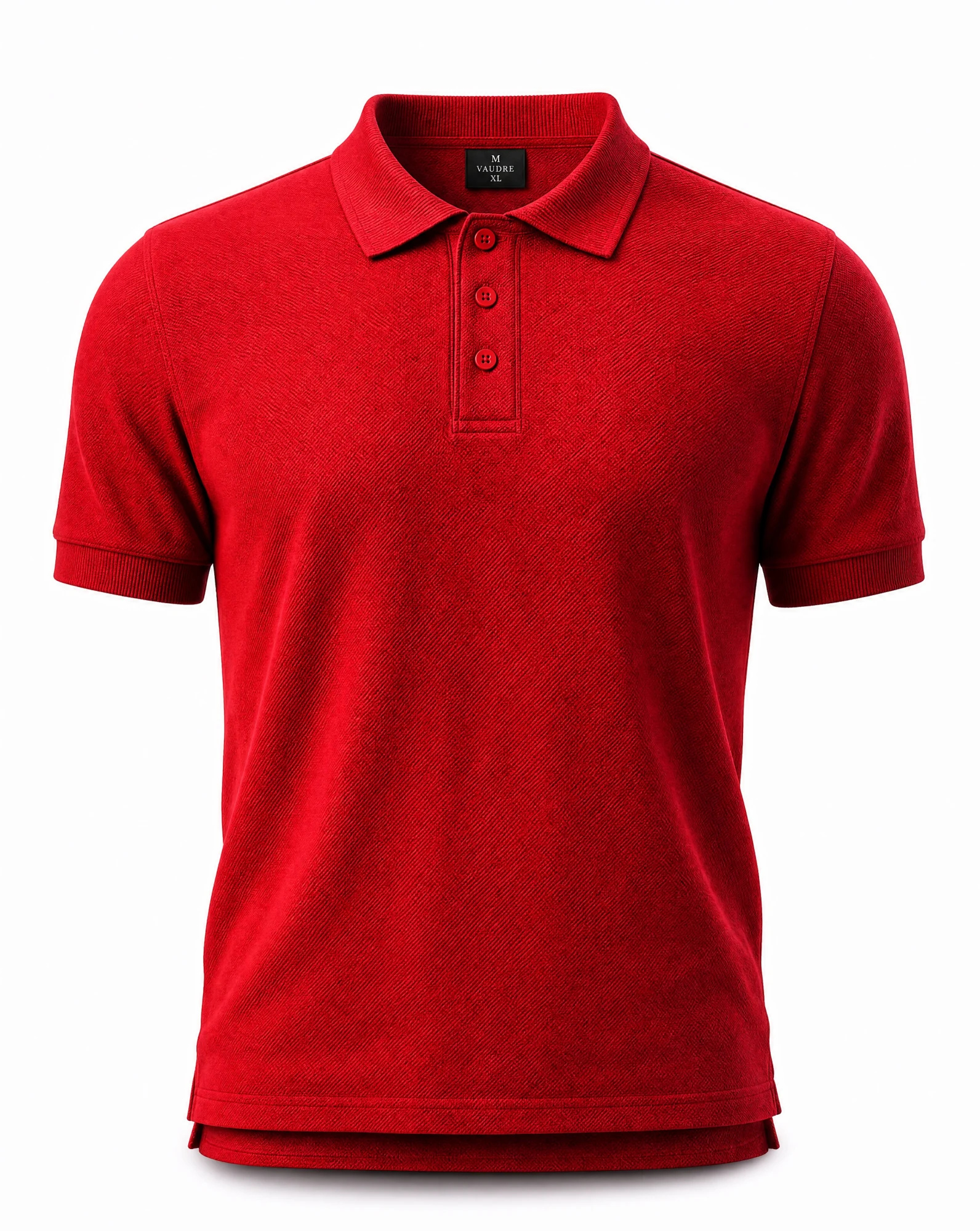 The Scarlet Classic Piqué Polo Shirt — Bold Scarlet Red — the polo edit — VAUDRE numbered luxury