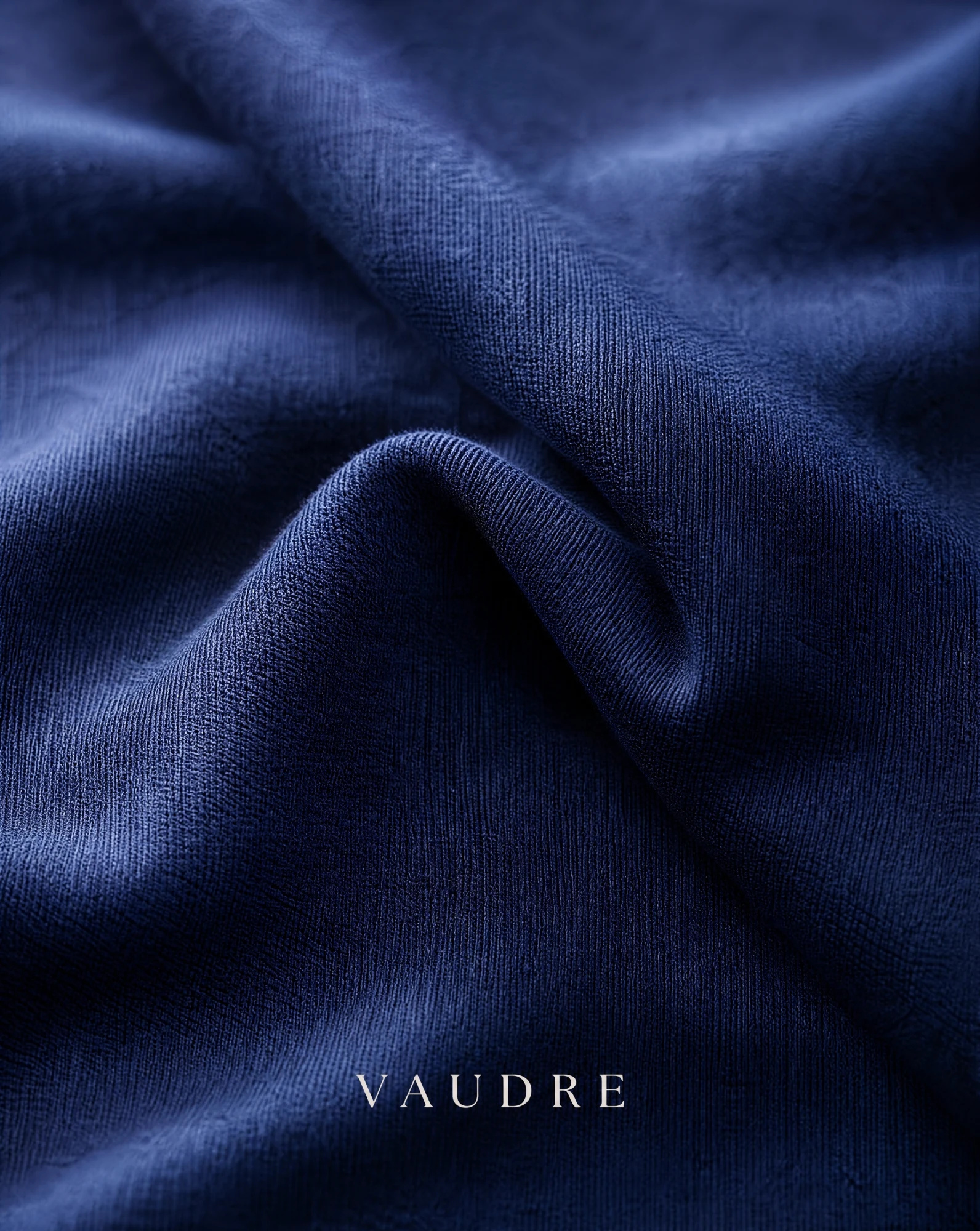 The Midnight Navy Mandarin-Collar Tunic Top — Deep Midnight Navy — the blouses — VAUDRE numbered luxury — view 5