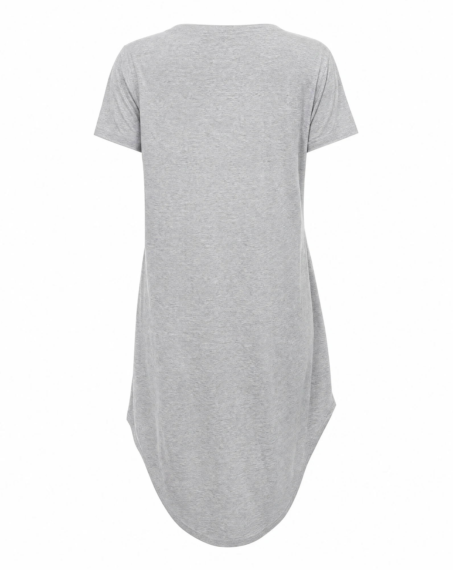 The Heather Grey Longline T-Shirt Dress — Heather Grey Melange — beach wear — VAUDRE numbered luxury — view 3