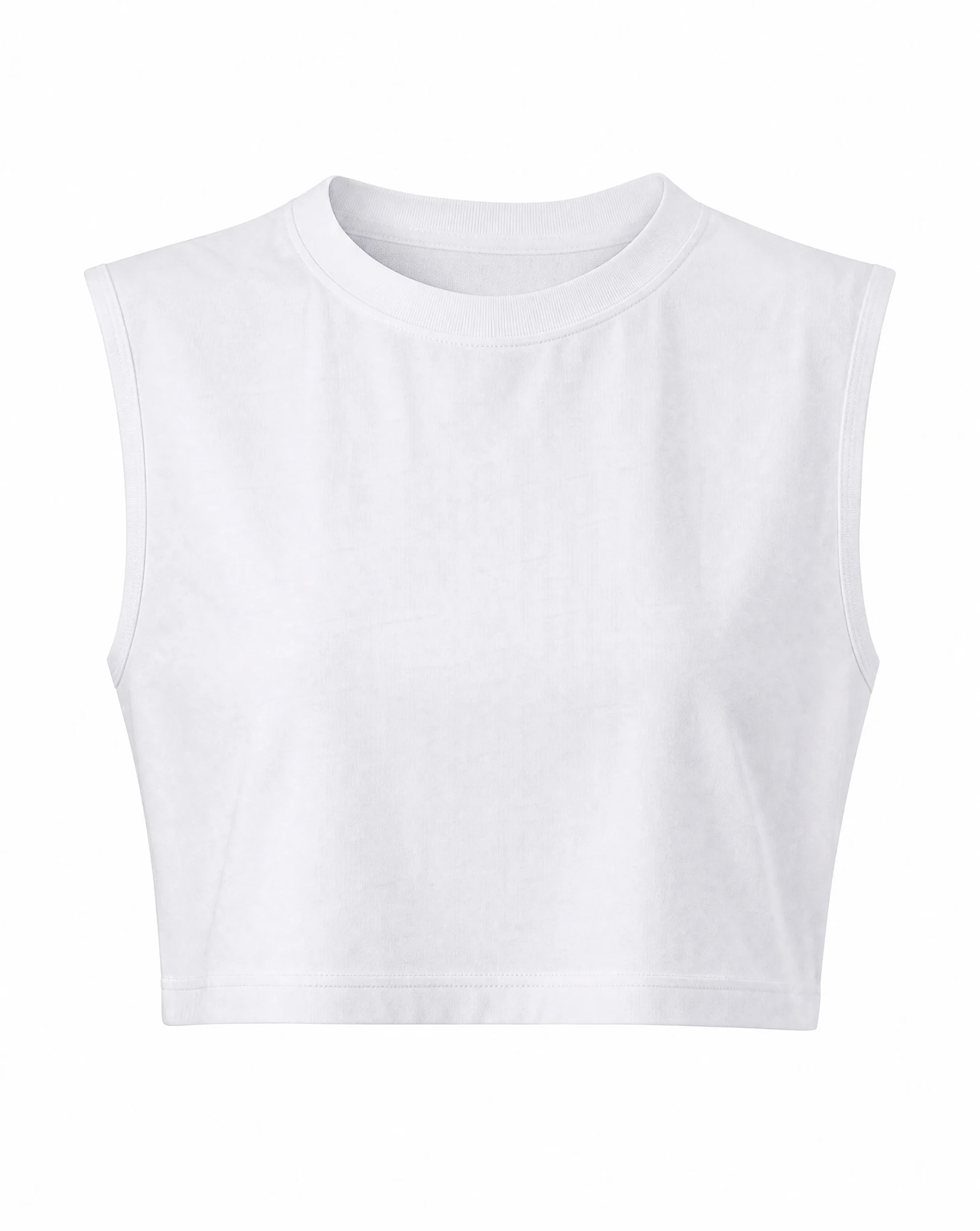 The Ivory Relaxed Sleeveless Crop Tank — Pure Ivory White — crop tops — VAUDRE numbered luxury