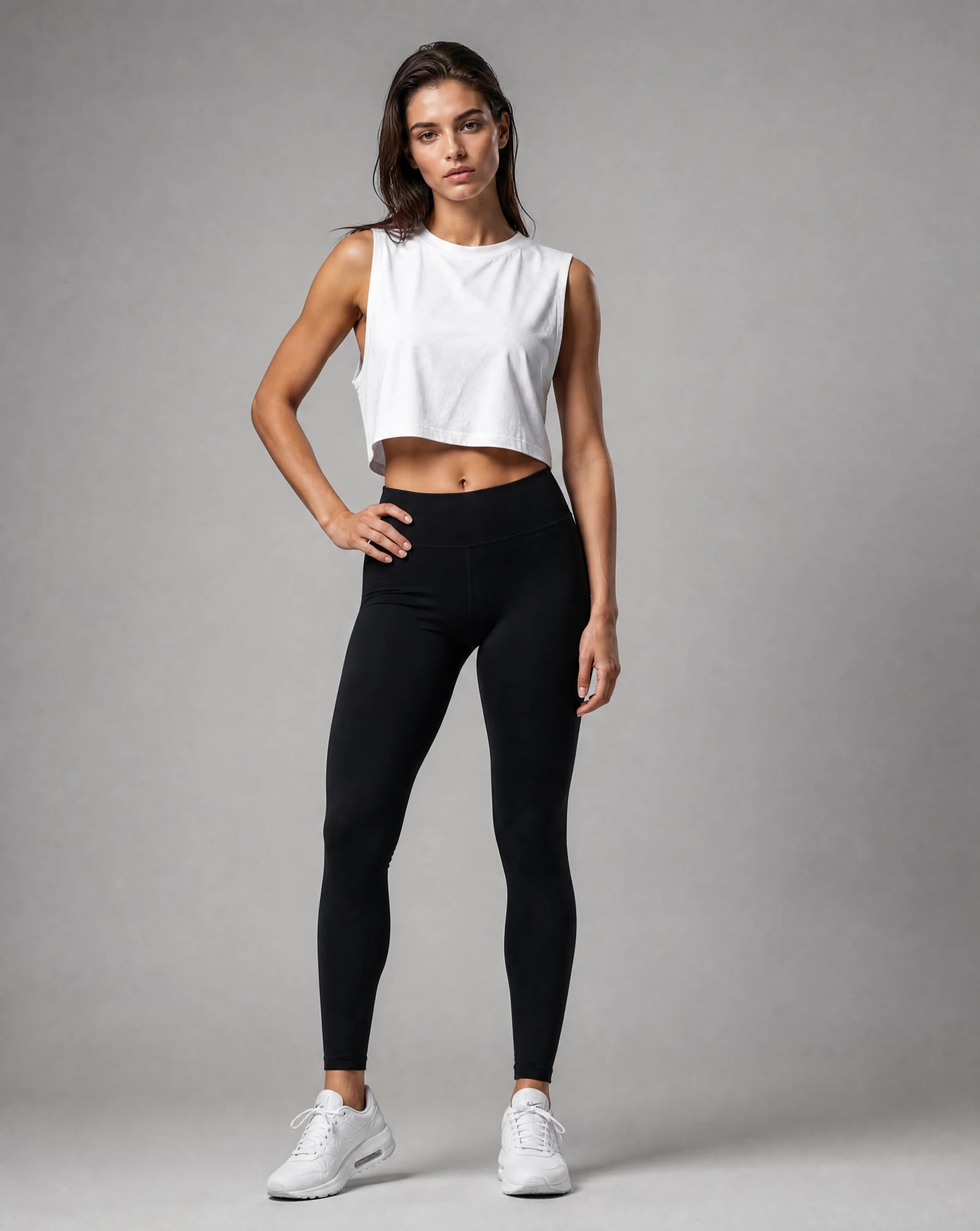 The Ivory Relaxed Sleeveless Crop Tank — Pure Ivory White — crop tops — VAUDRE numbered luxury — view 2