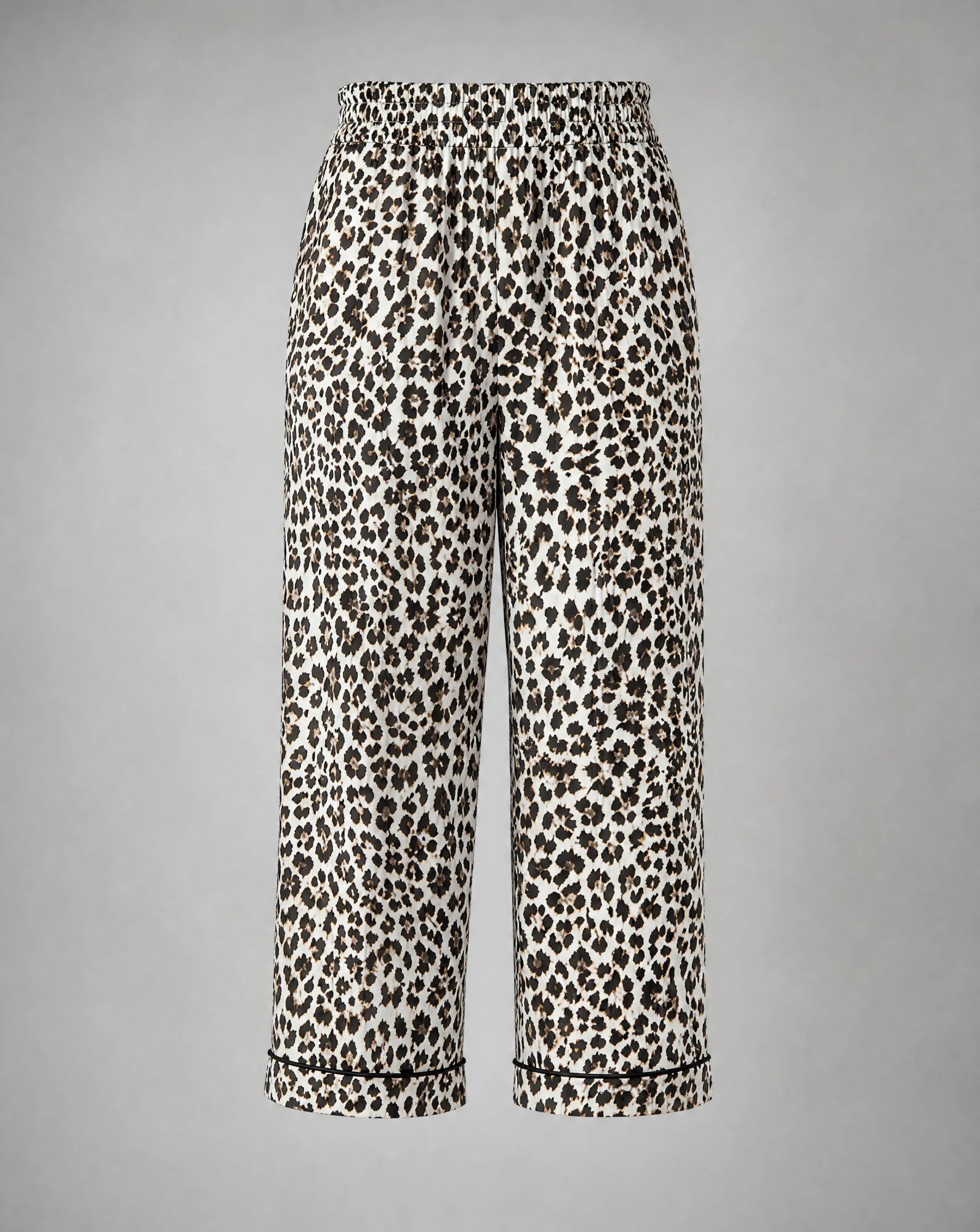 The Wild Leopard Cropped Tapered Trousers — Camel & Black Leopard Print — sovereign pants — VAUDRE numbered luxury