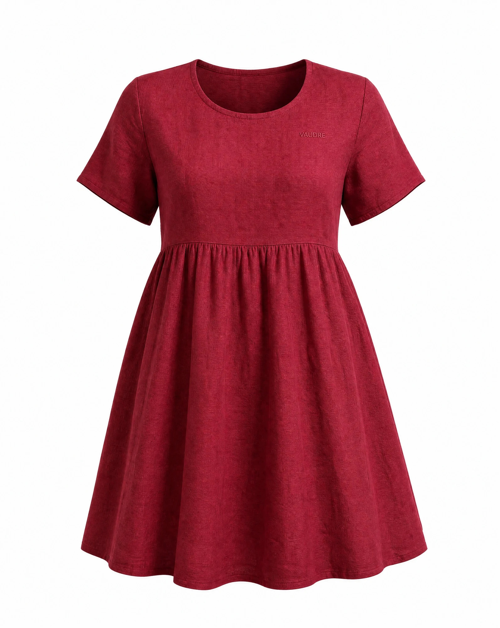 The Scarlet Linen Babydoll Dress — VAUDRE
