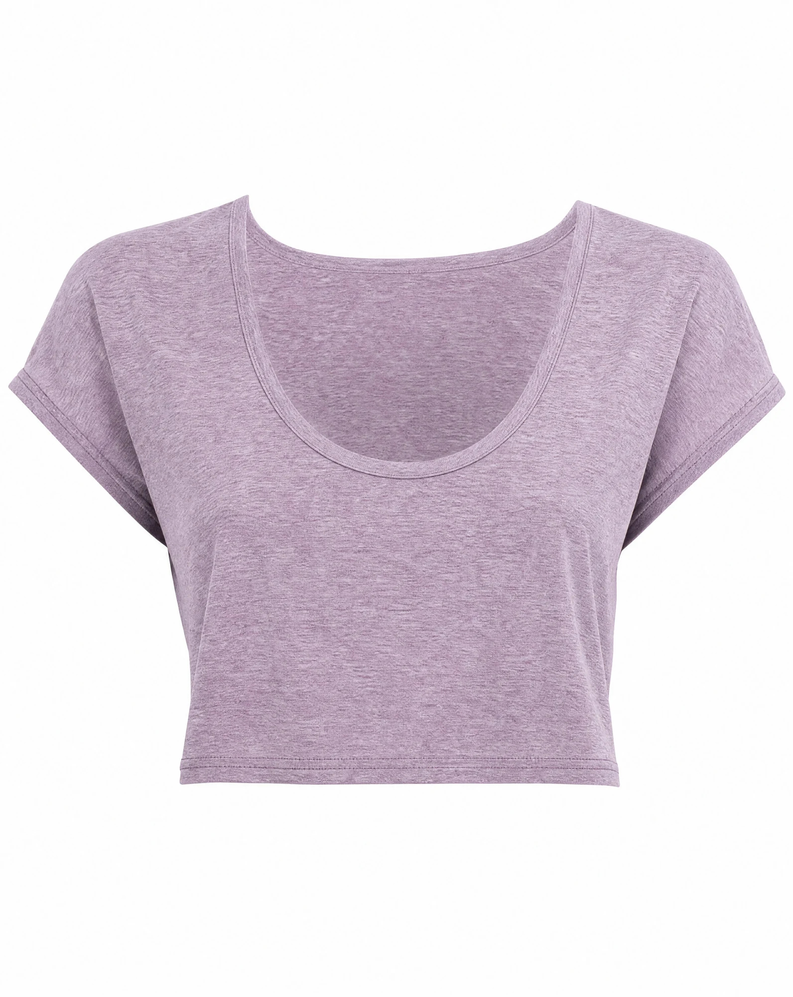 The Lavender Slub Scoop-Neck Crop Tee — VAUDRE