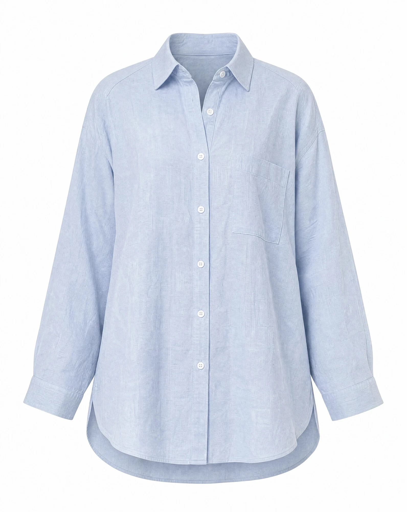 The Powder-Blue Oversized Button-Up Shirt — VAUDRE